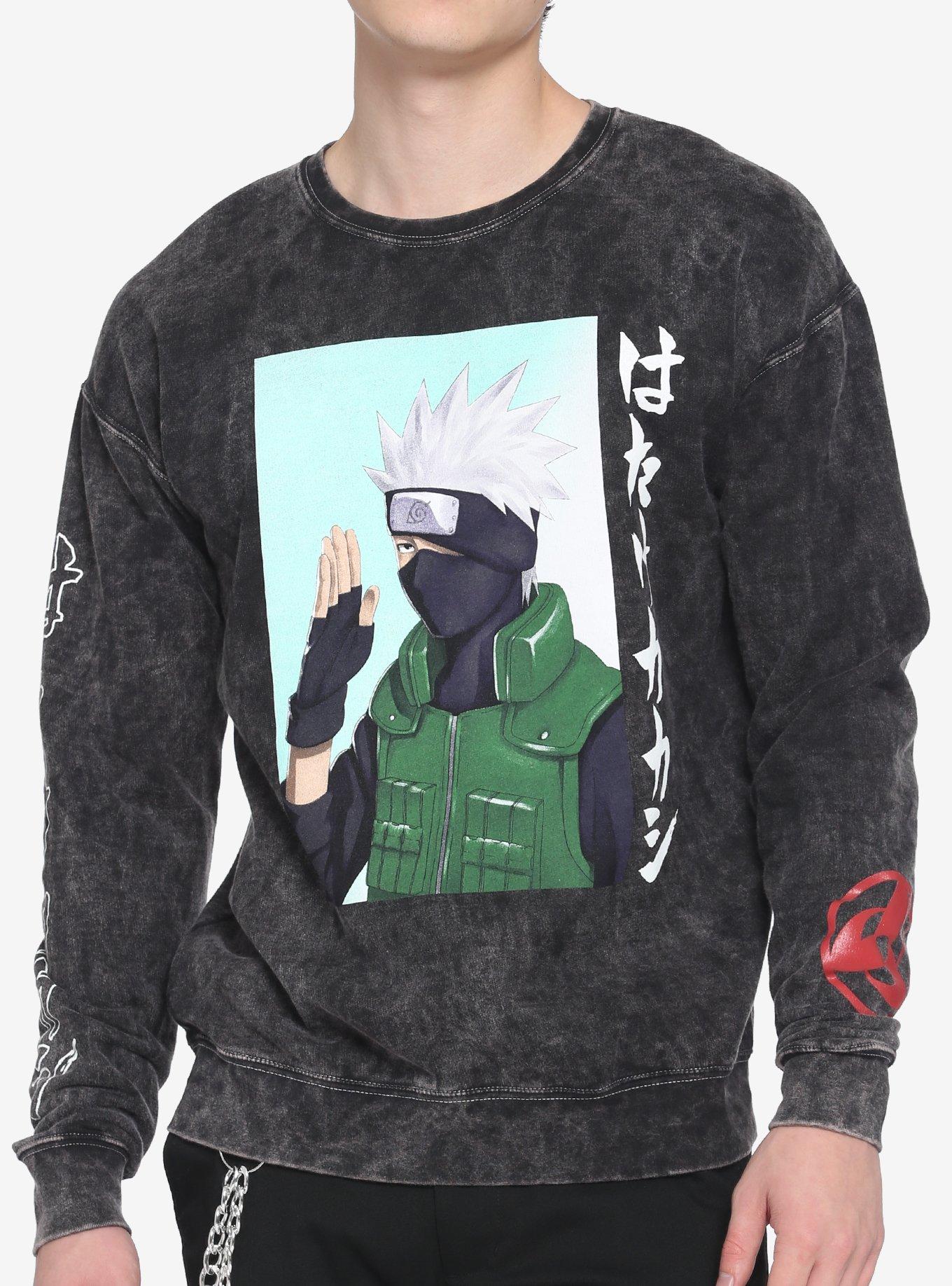 Naruto Shippuden Kakashi Hatake Grey Wash Sweatshirt | Hot Topic