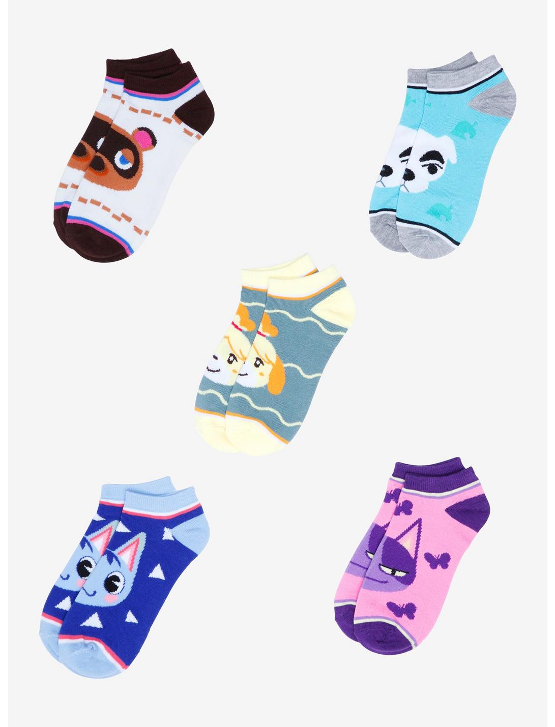Animal Crossing: New Horizons Character Head Ankle Socks 5 Pair, , hi-res