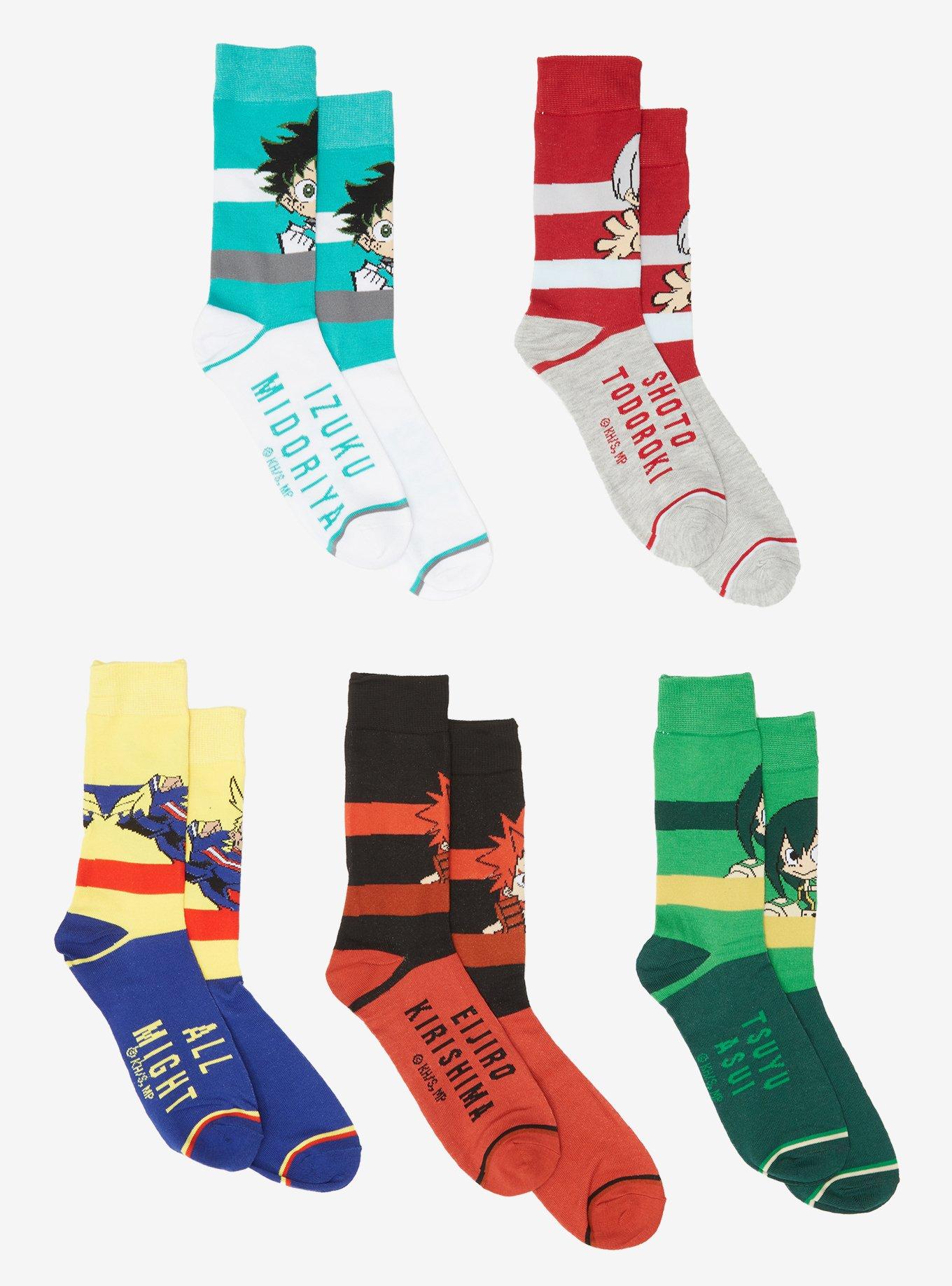 My Hero Academia Chibi Character Crew Socks 5 Pair, , hi-res