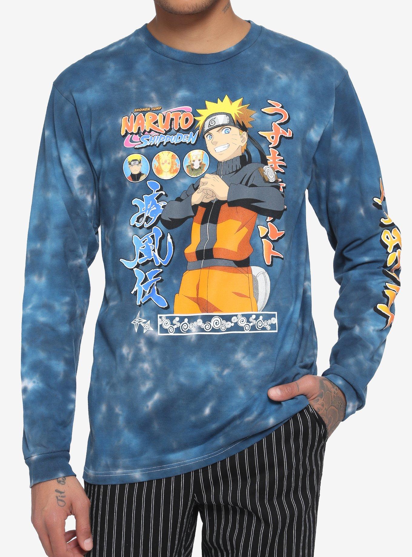 Naruto Shippuden Forms Blue Wash Long-Sleeve T-Shirt, BLUE, hi-res