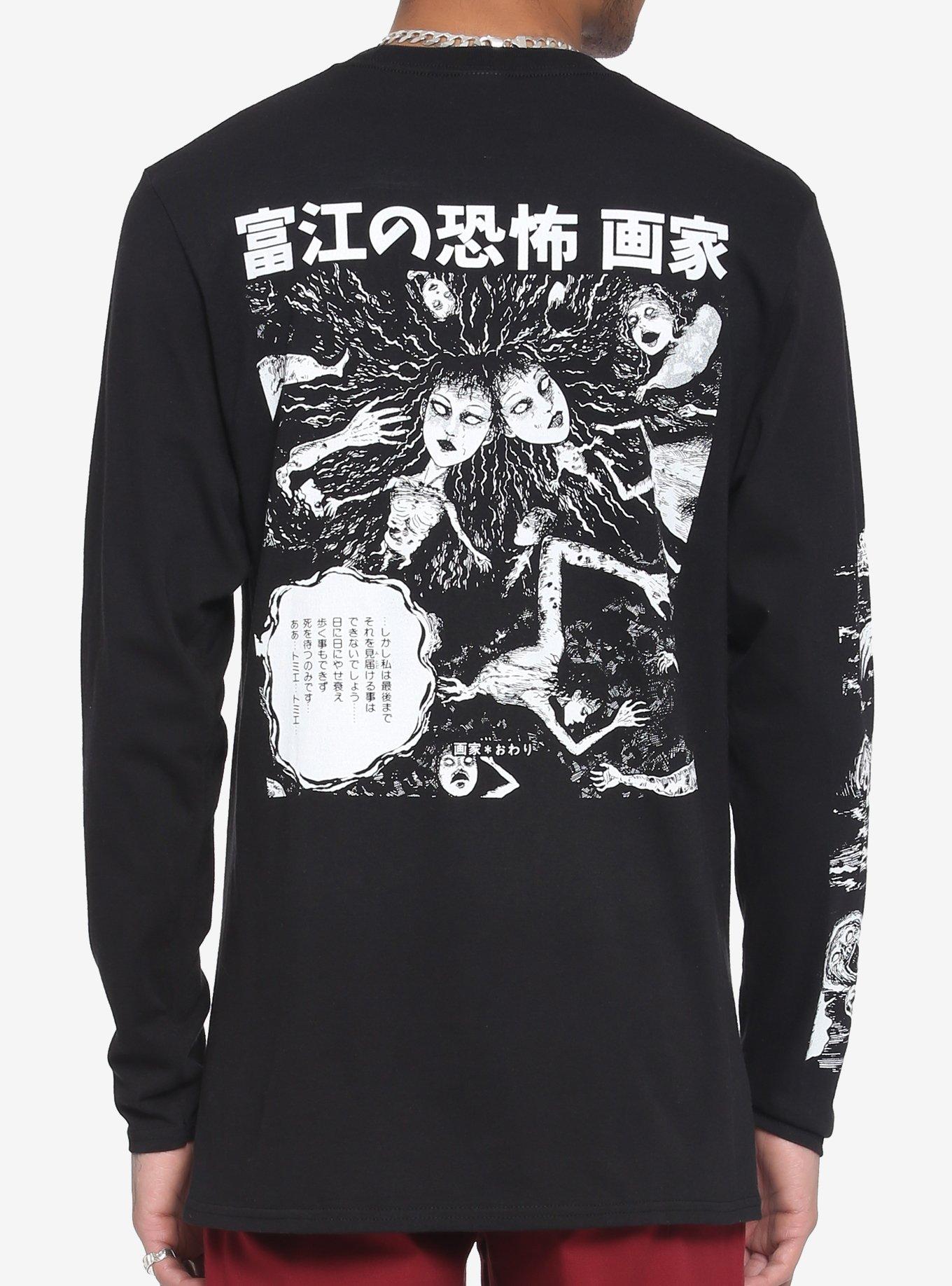 Junji Ito Tomie Manga Panel Long-Sleeve T-Shirt, BLACK, hi-res