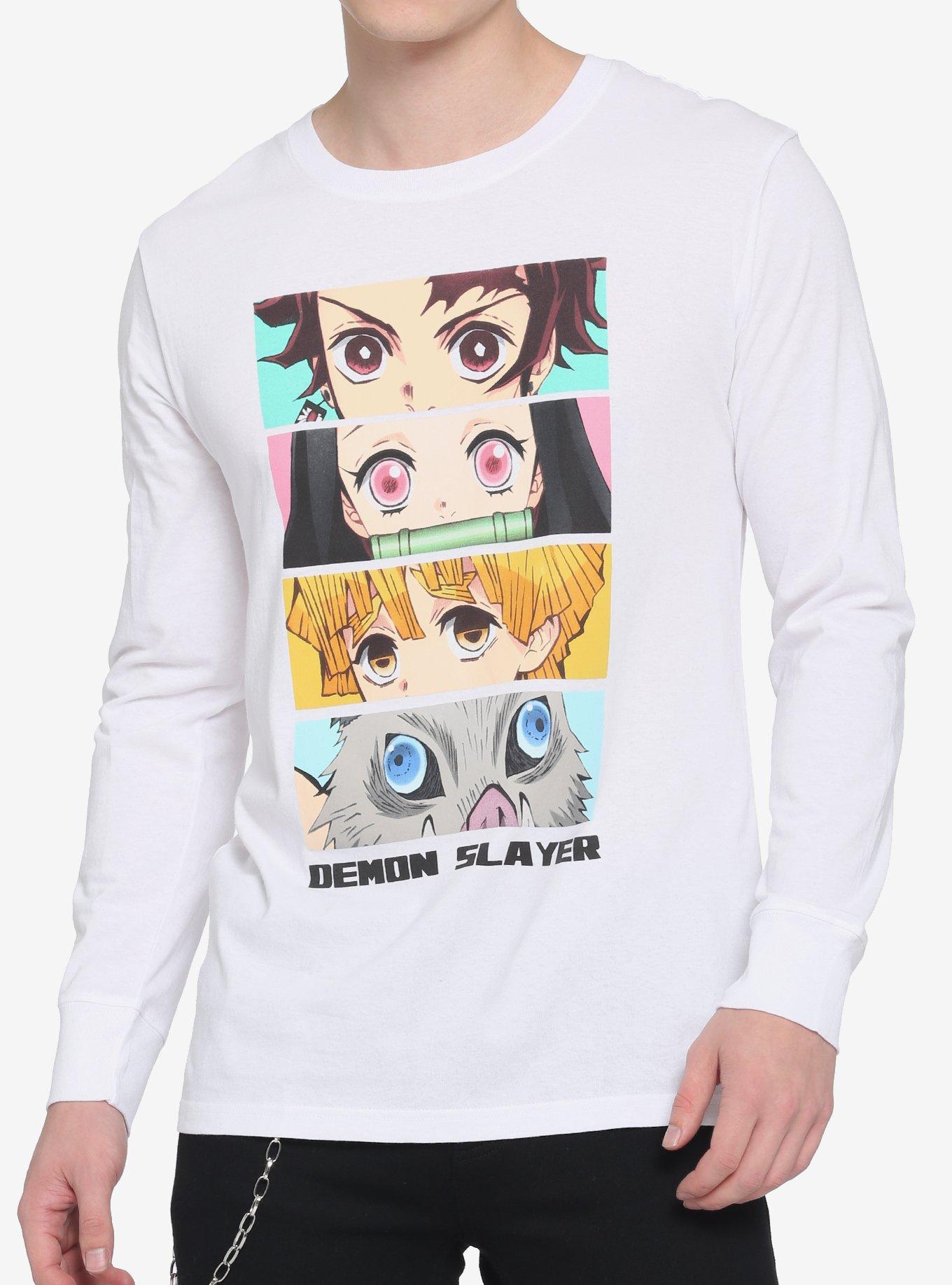 Demon Slayer: Kimetsu No Yaiba Stacked Eyes Long-Sleeve T-Shirt, MULTI, hi-res