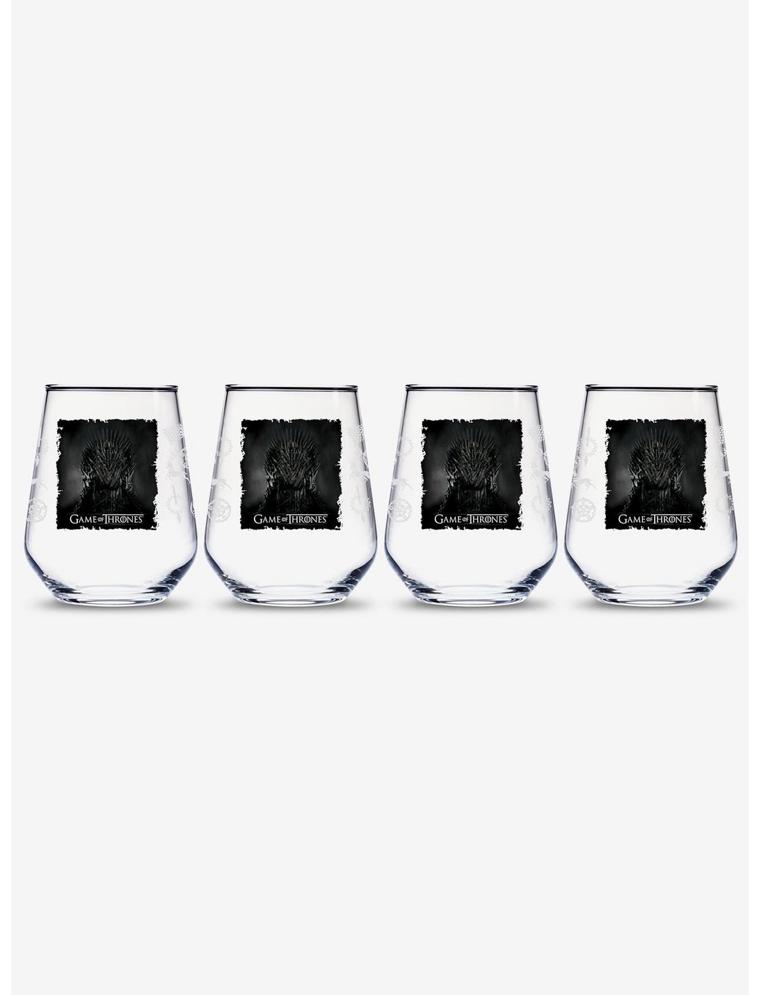 Game Of Thrones Tattered Scroll Stemless Wine Glass 4 Pack, , hi-res