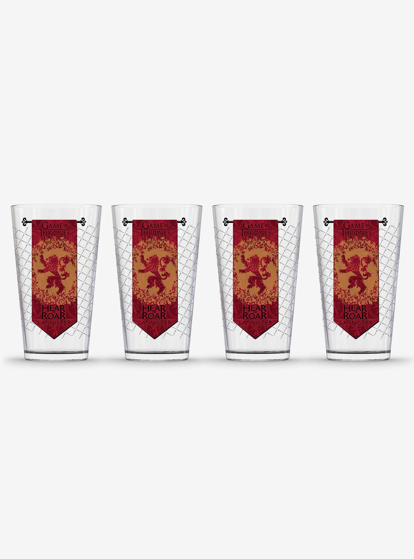 Game Of Thrones Lannister Banner Pint Glass 4 Pack, , hi-res