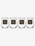 Game Of Thrones Lannister Relief Emblem Stemless Wine Glass 4 Pack, , hi-res