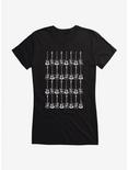 iCreate Black And White Guitar Rows Girls T-Shirt, , hi-res