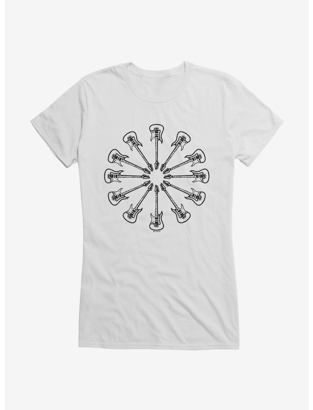 iCreate Black And White Guitar Wheel Girls T-Shirt, , hi-res