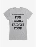 iCreate My Favorite F Words: Fun Family Fridays Food Girls T-Shirt, , hi-res