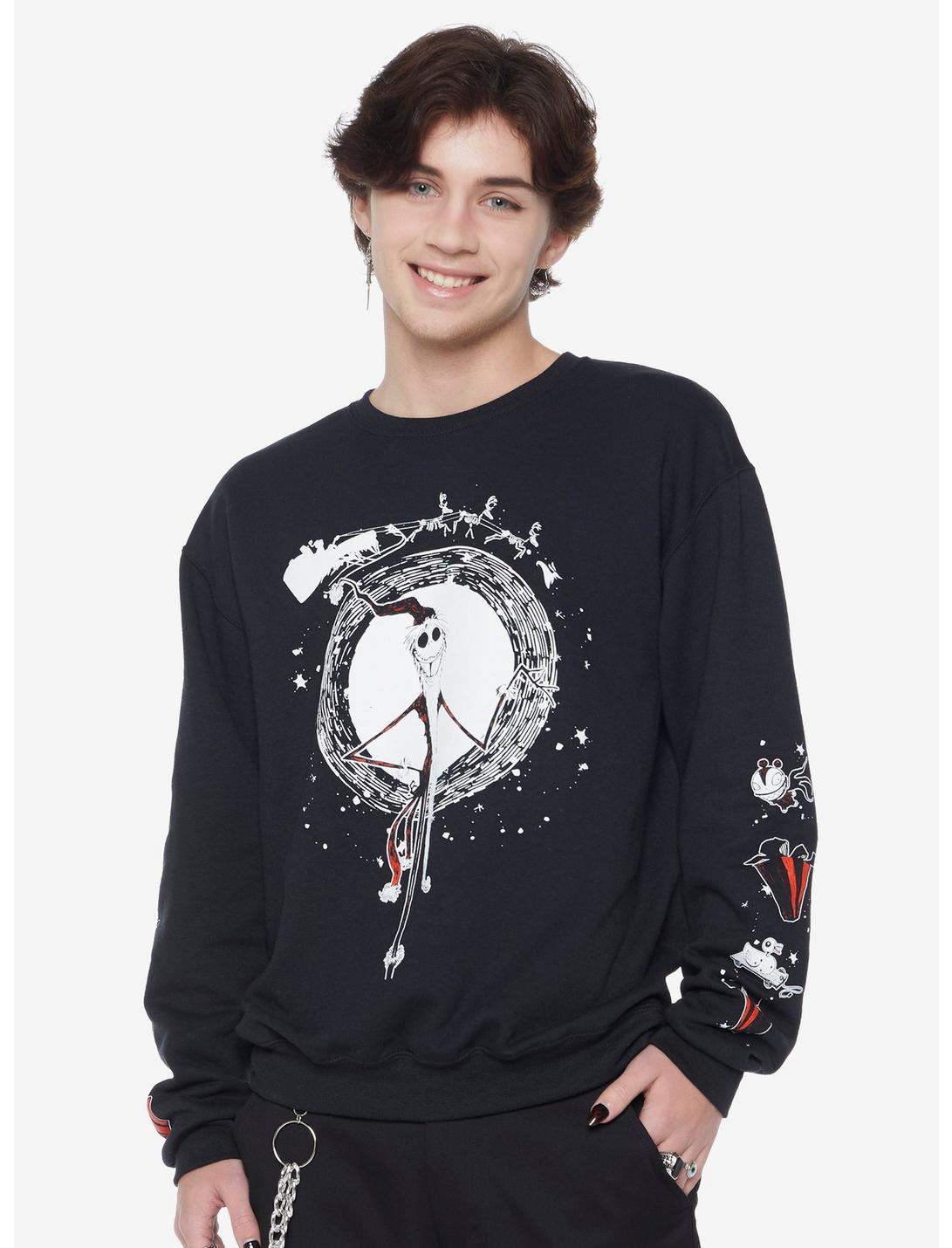 The Nightmare Before Christmas Jack Moon Sweatshirt, BLACK, hi-res