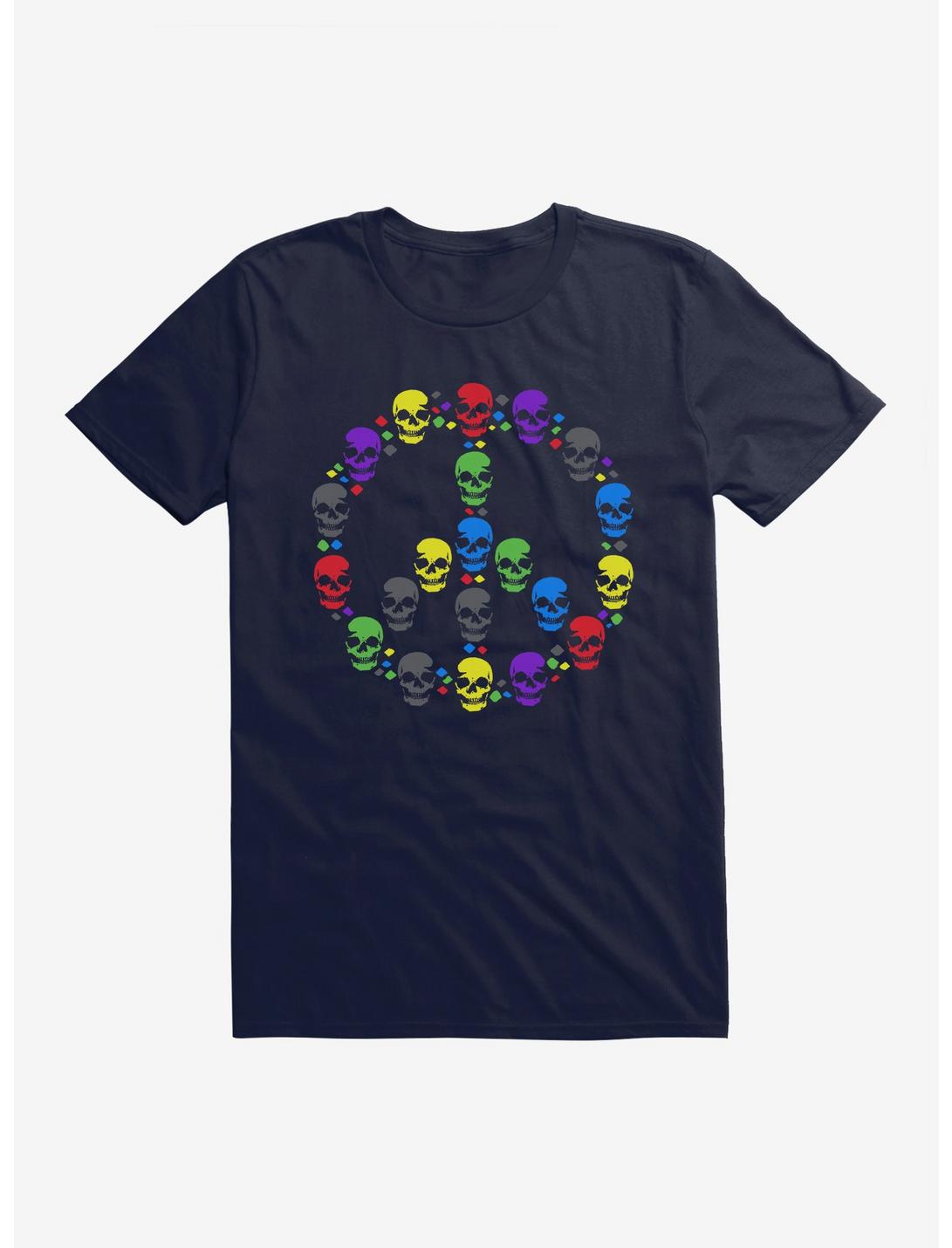 iCreate Colorful Skulls in Peace Sign T-Shirt, , hi-res