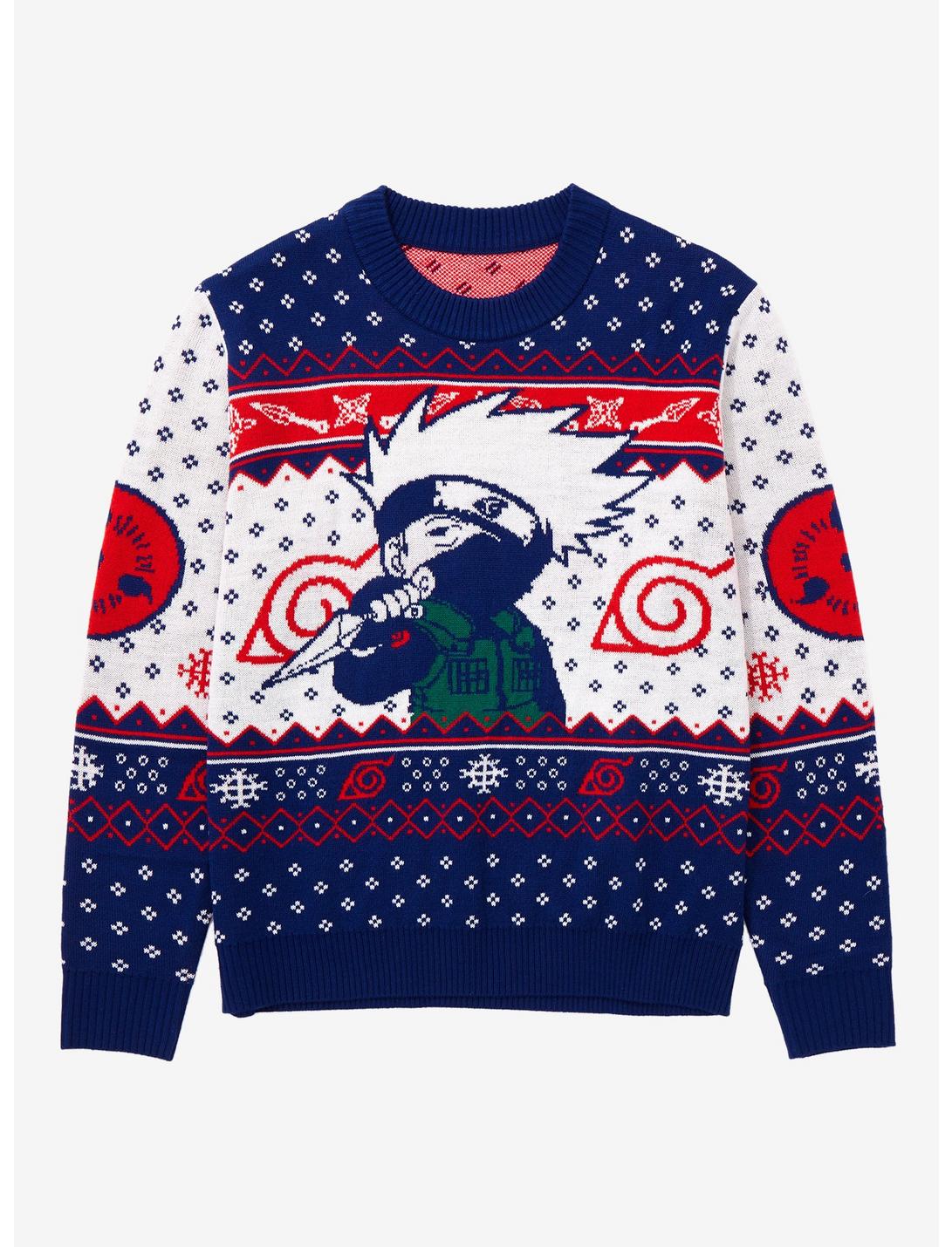 Naruto Shippuden Kakashi Holiday Sweater - BoxLunch Exclusive, MULTI, hi-res