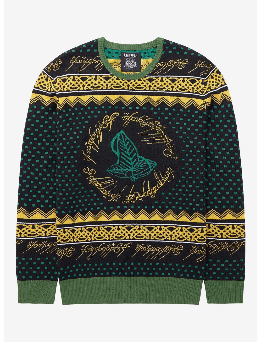The Lord of the Rings Leaves of Lorien Holiday Sweater - BoxLunch Exclusive, MULTI, hi-res