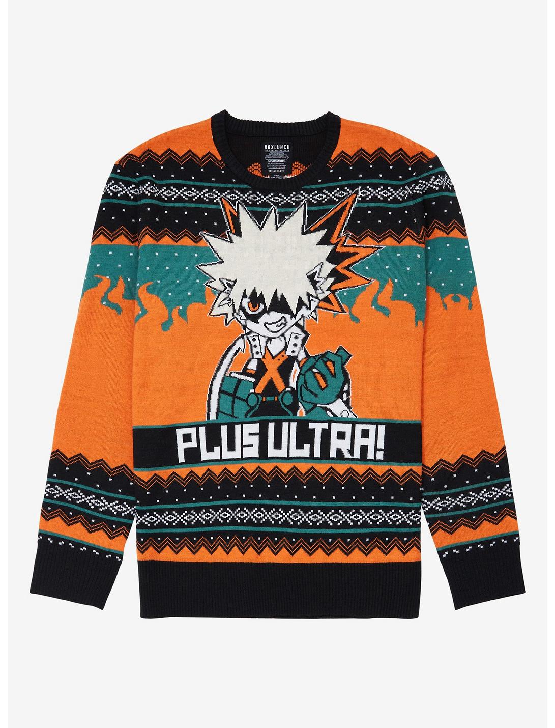 My Hero Academia Bakugo Plus Ultra Holiday Sweater - BoxLunch Exclusive, MULTI, hi-res