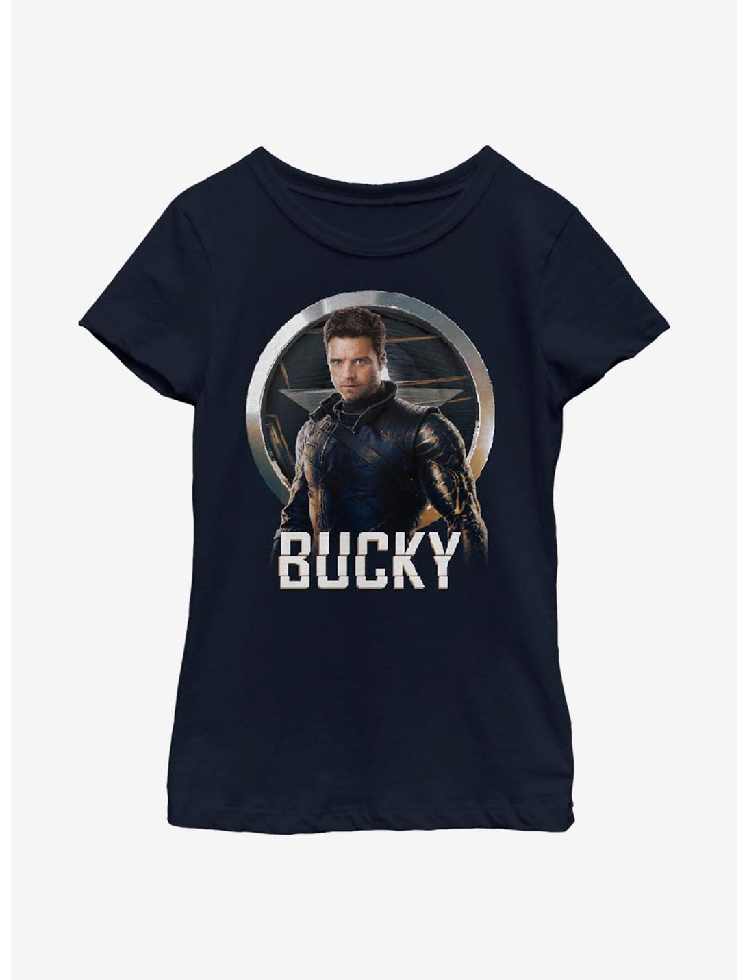Marvel The Falcon And The Winter Soldier Bucky Youth Girls T-Shirt, NAVY, hi-res
