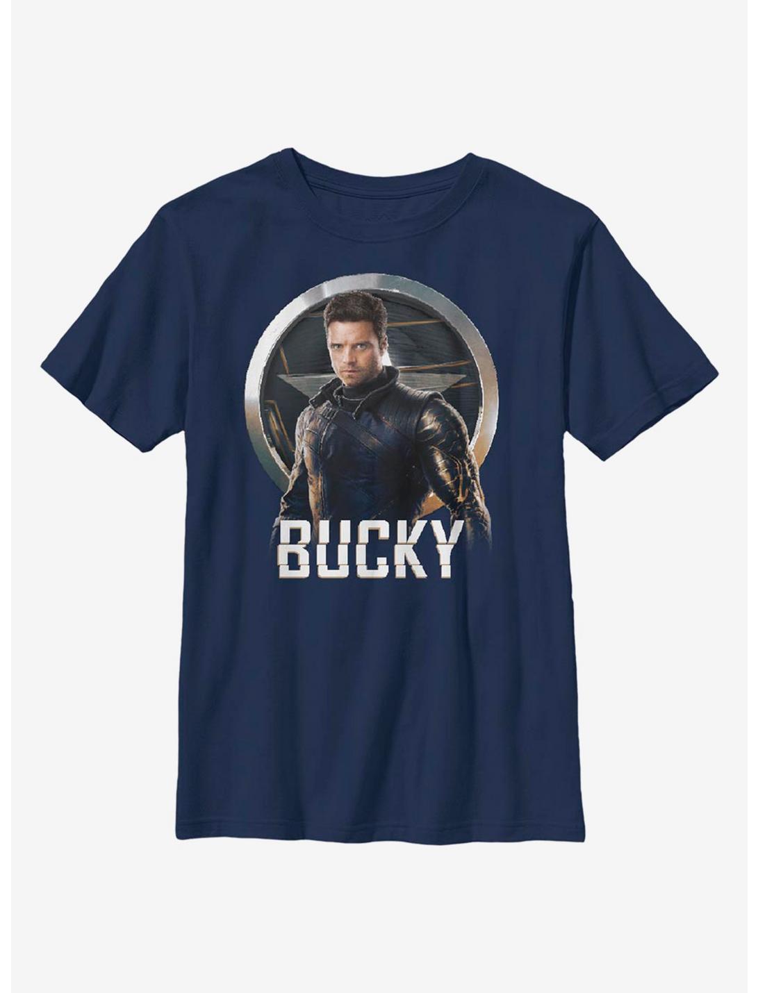 Marvel The Falcon And The Winter Soldier Bucky Youth T-Shirt, NAVY, hi-res