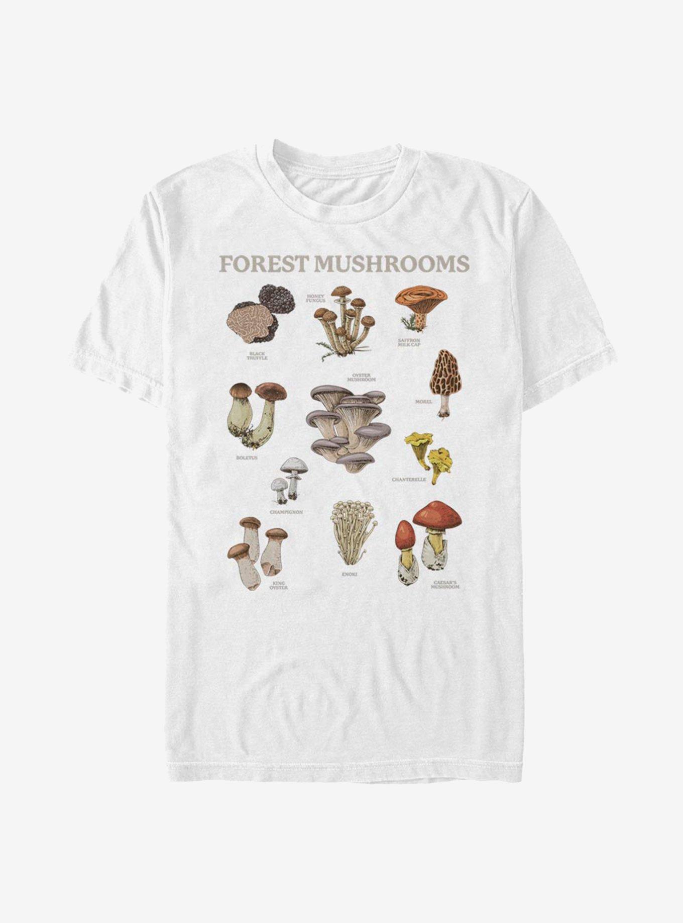 Forest Mushrooms T-Shirt, WHITE, hi-res