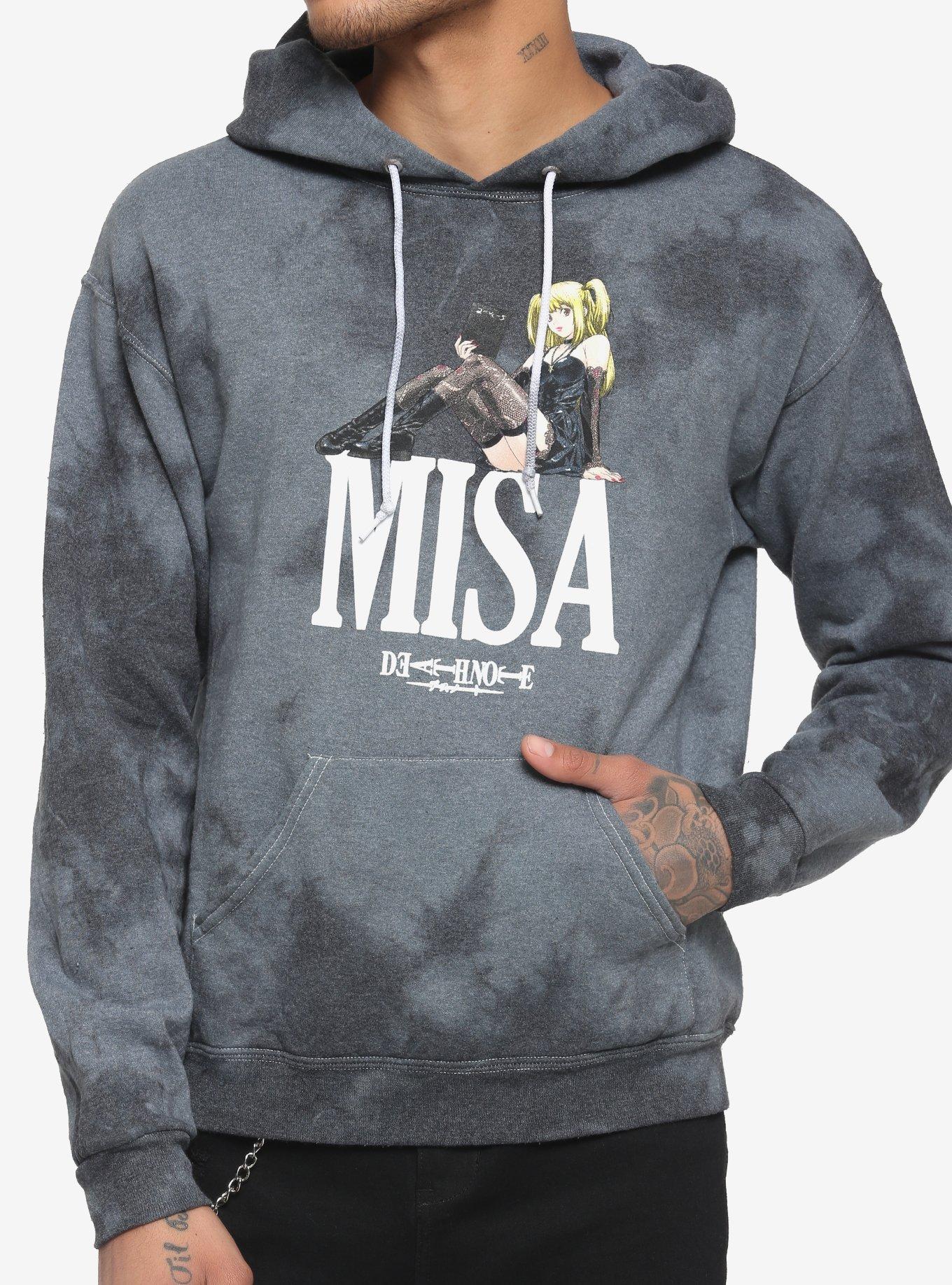 Death Note Misa Dark Wash Hoodie, GREY, hi-res