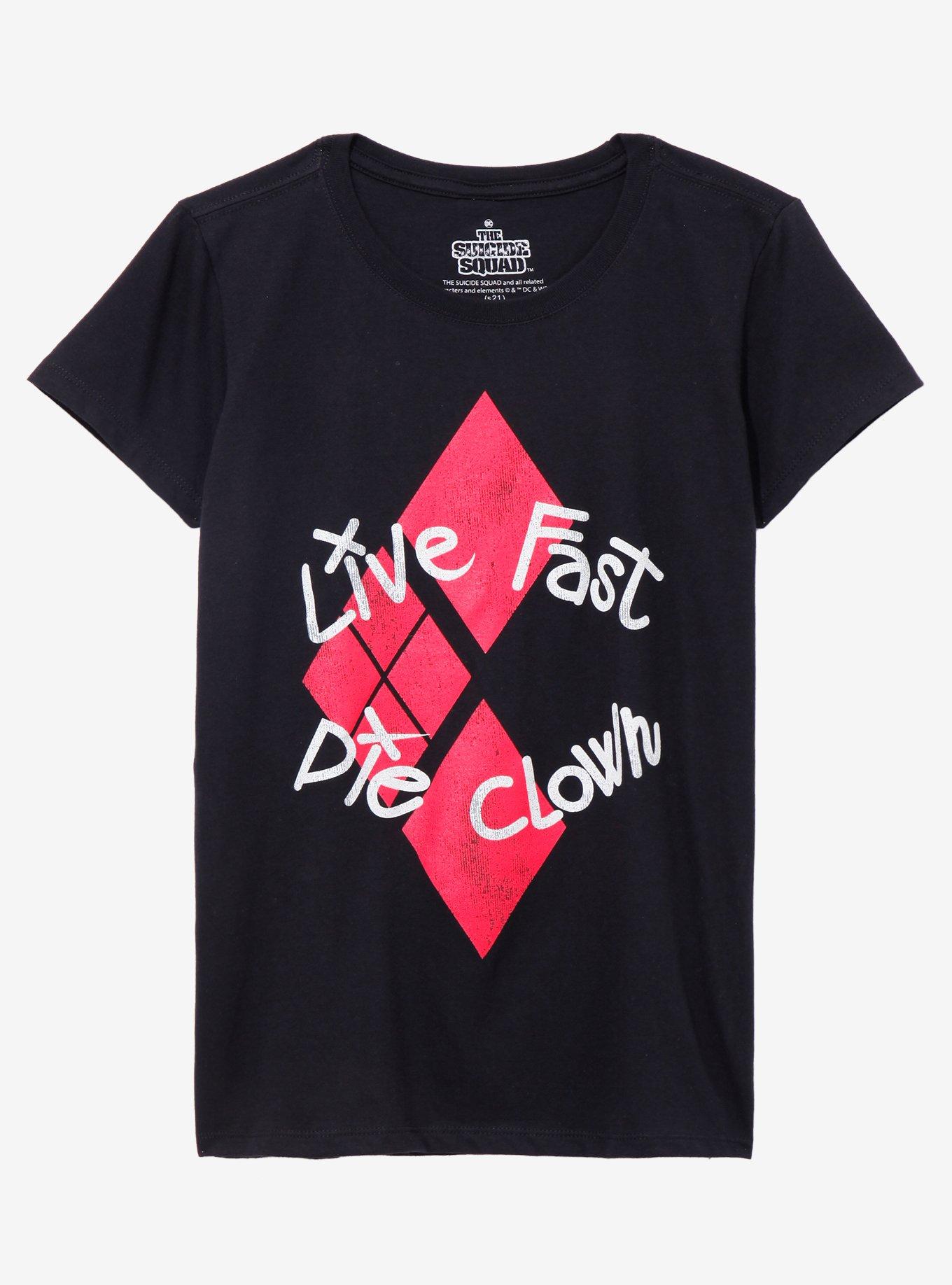 DC Comics The Suicide Squad Harley Quinn Live Fast Die Clown Girls TShirt