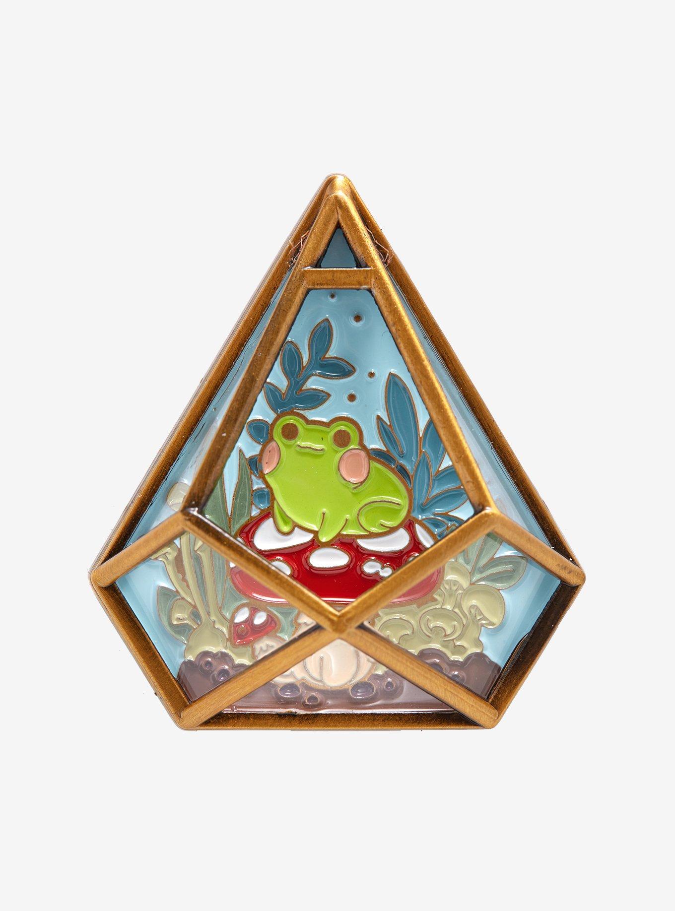 Frog & Mushroom 3D Terrarium Enamel Pin, , hi-res
