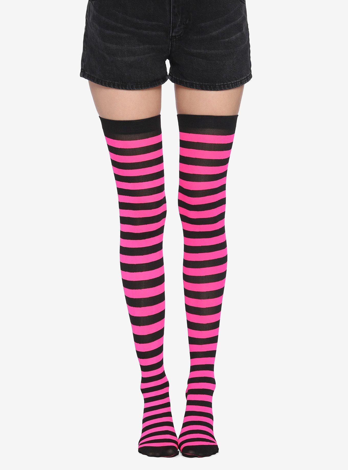 Sexy Stockings Black Striped Socks Women Funny Sexy Thigh High