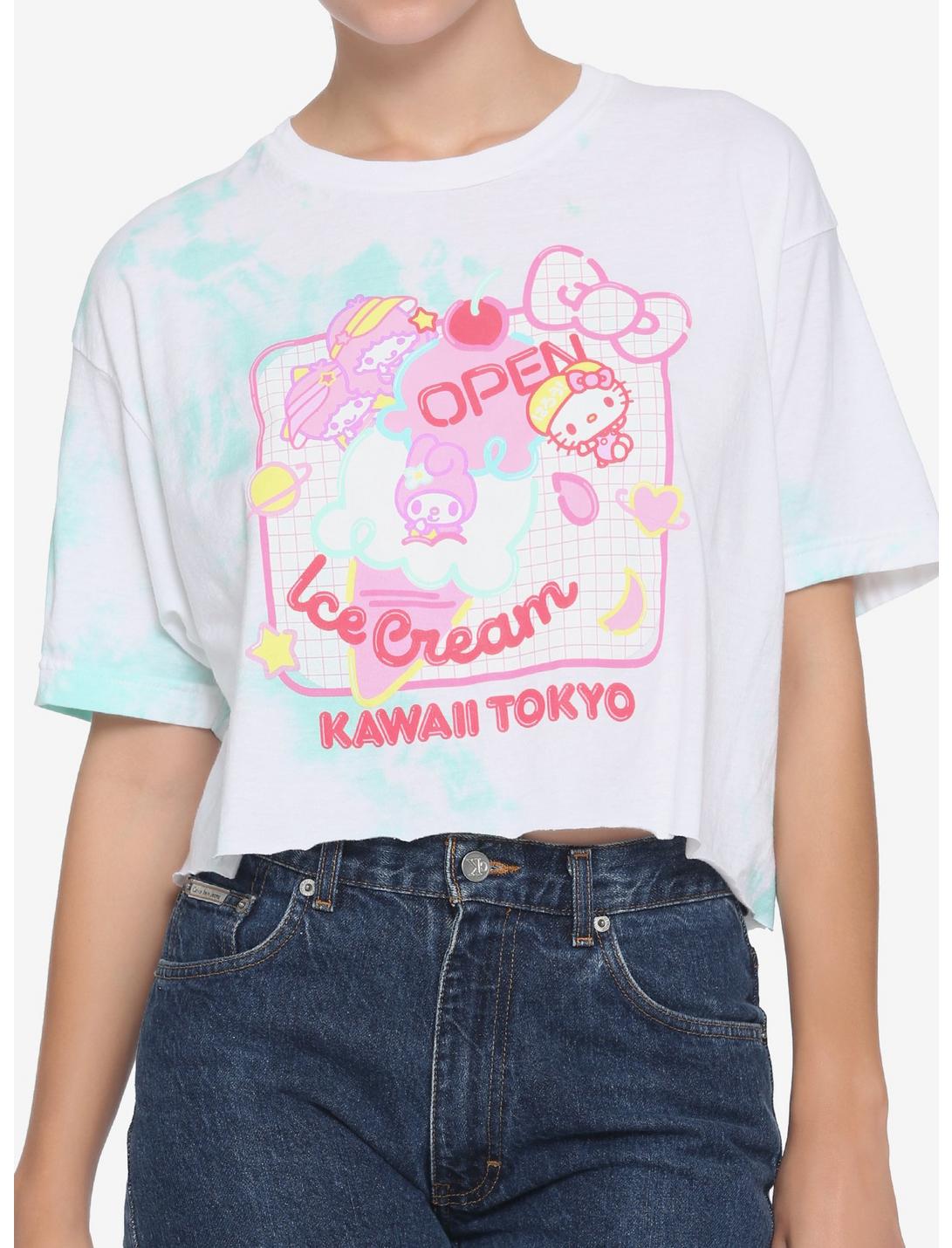 Sanrio Ice Cream Kawaii Tokyo Crop Girls Tie-Dye T-Shirt, MULTI, hi-res