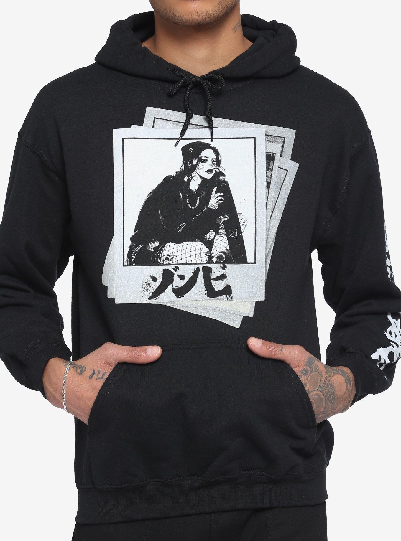 Zombie Makeout Club Instant Photo Hoodie, BLACK, hi-res