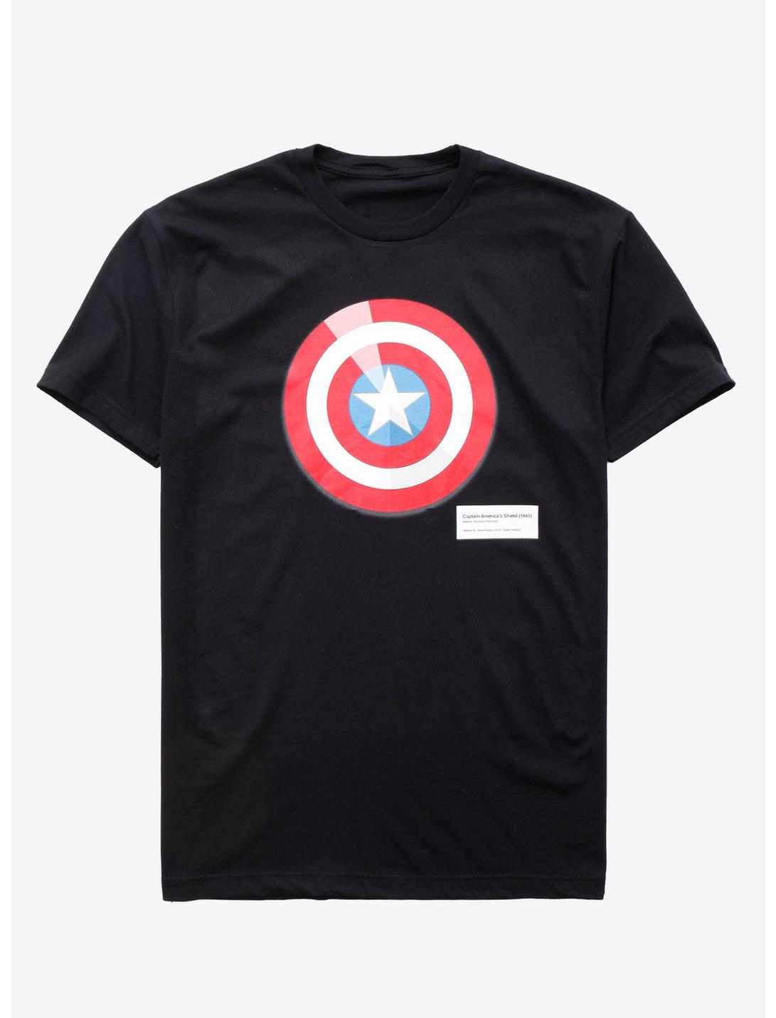 Marvel Captain America Shield T-Shirt - BoxLunch Exclusive, BLACK, hi-res