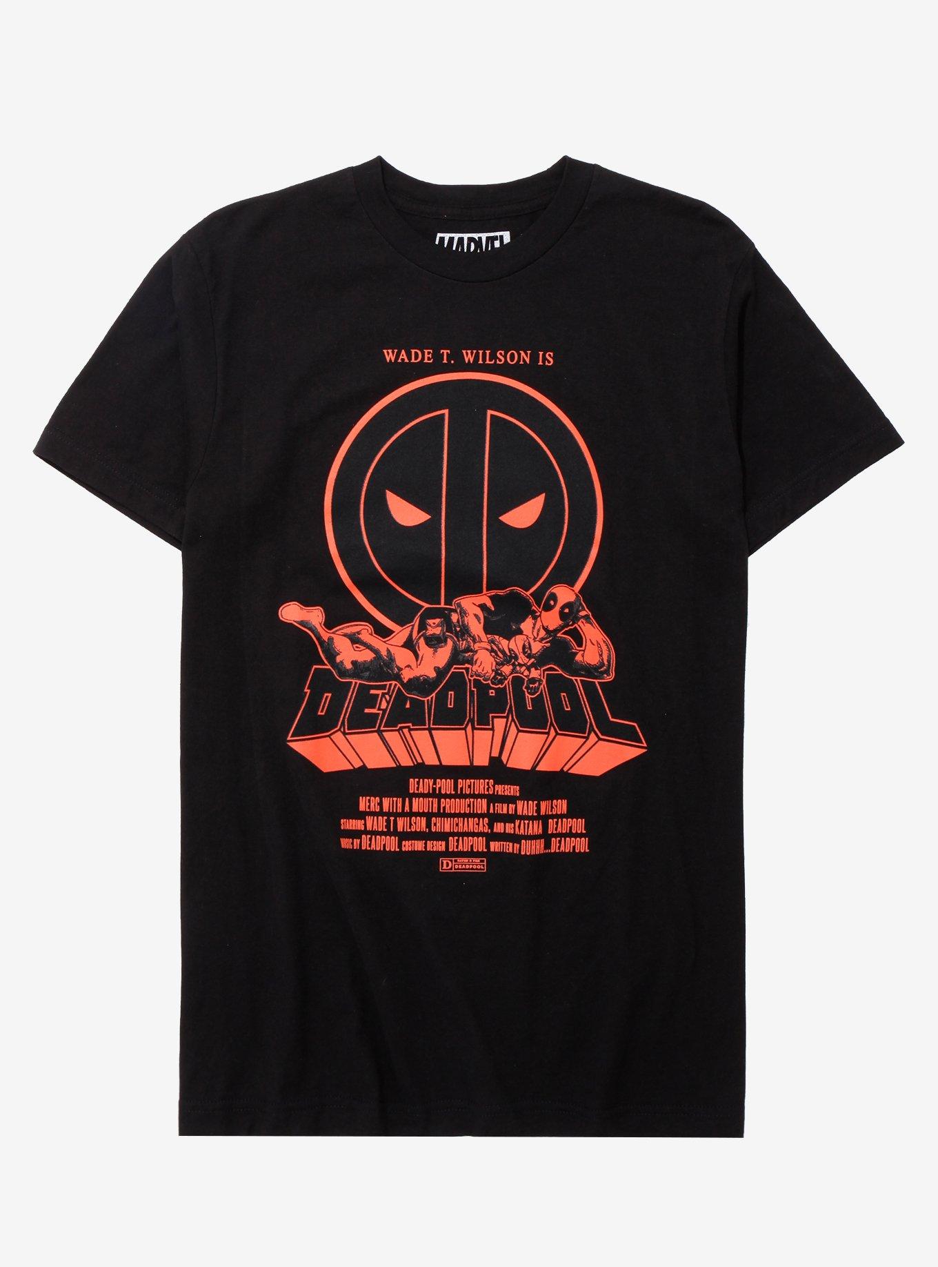 Marvel Deadpool Movie Poster T-Shirt - BoxLunch Exclusive, BLACK, hi-res