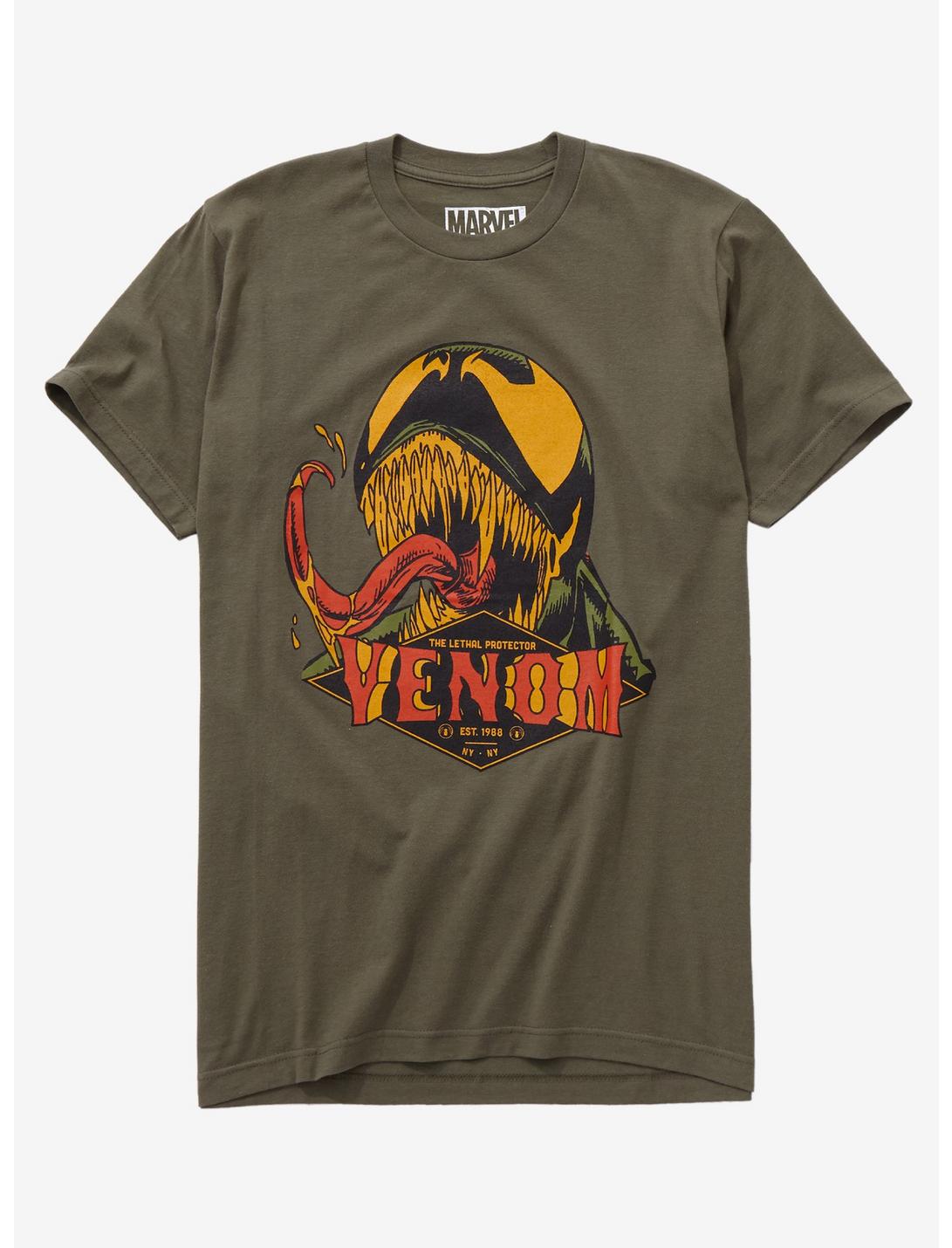Marvel Venom Classic Comic T-Shirt - BoxLunch Exclusive, OLIVE, hi-res