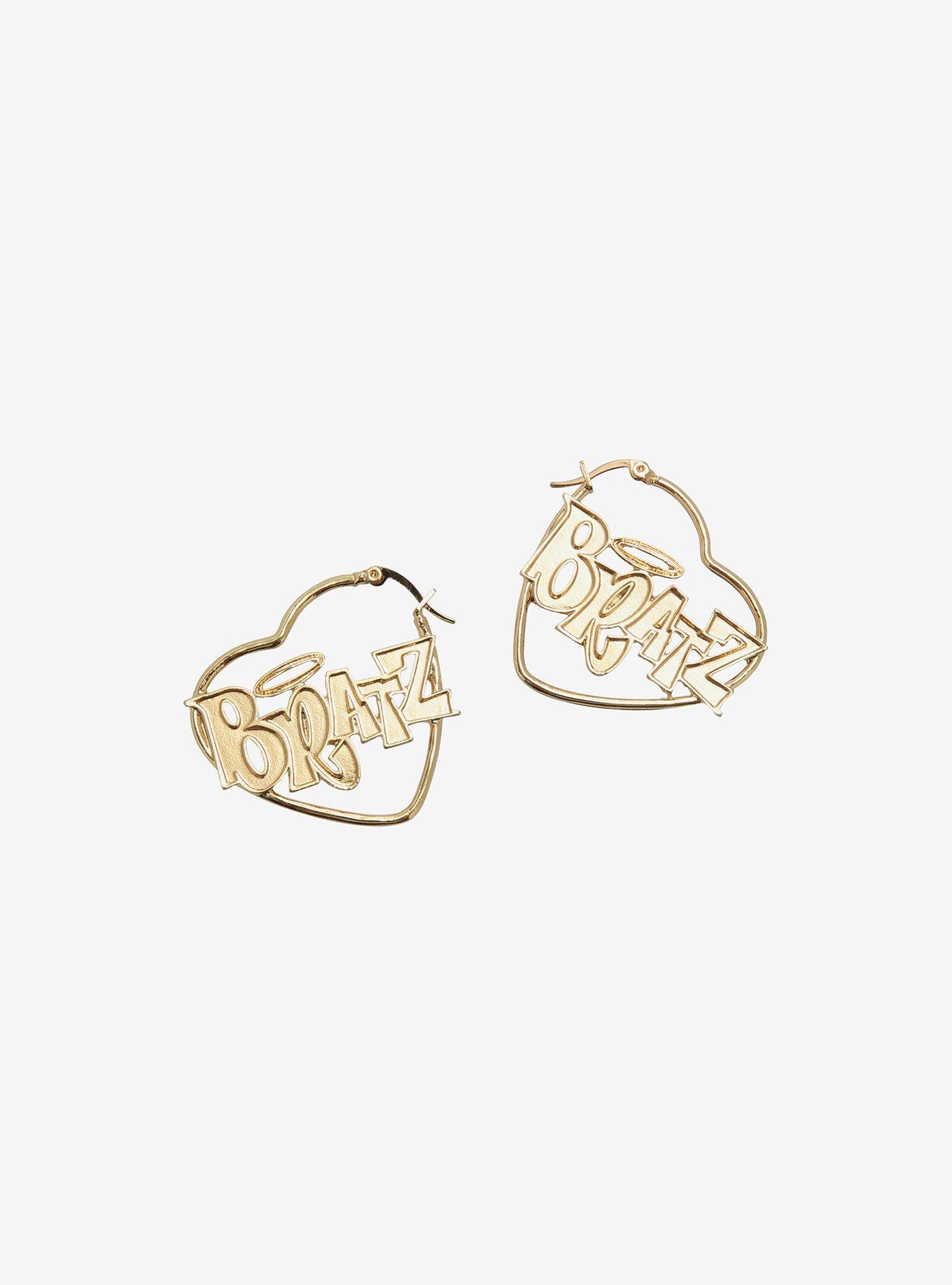 Bratz Heart Logo Hoop Earrings, , hi-res