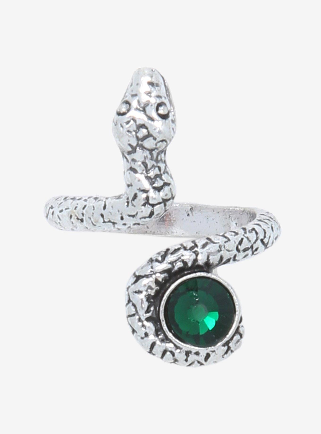 Harry Potter Slytherin Snake Green Gemstone Ring, , hi-res