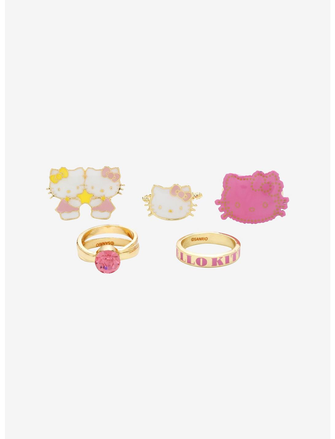 Hello Kitty Character Gold Tone Ring Set, , hi-res