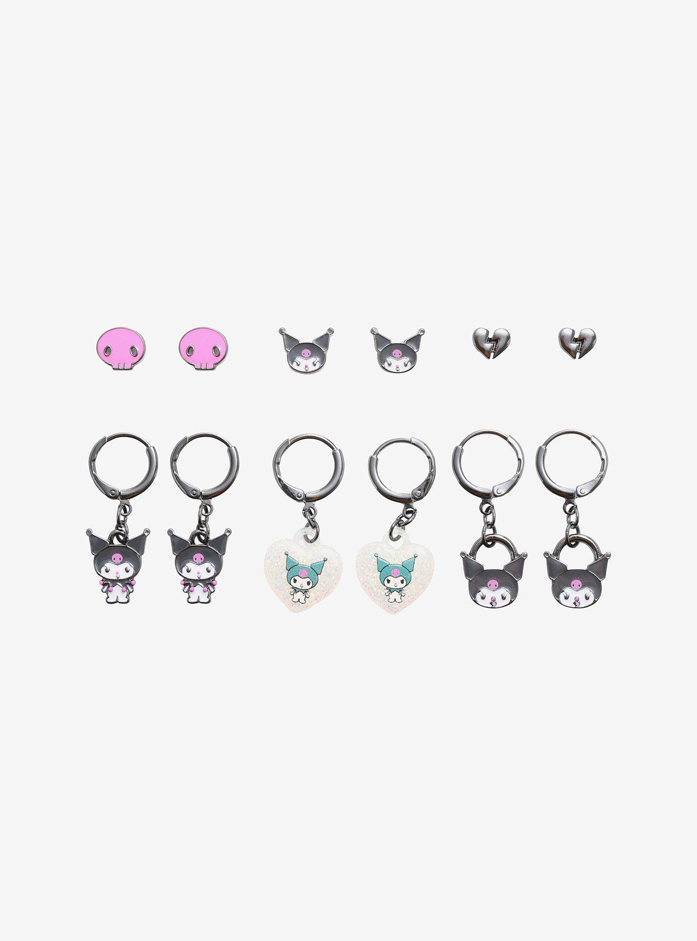 Kuromi Dark Hoop Earring Set, , hi-res