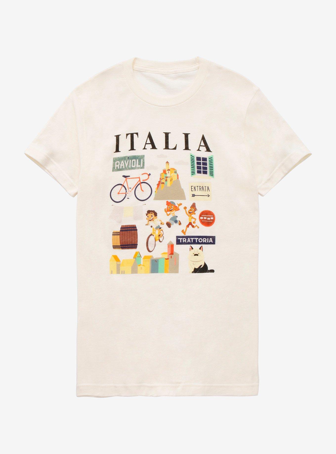 Disney Pixar Luca Italia Icons T-Shirt - BoxLunch Exclusive, CREAM, hi-res