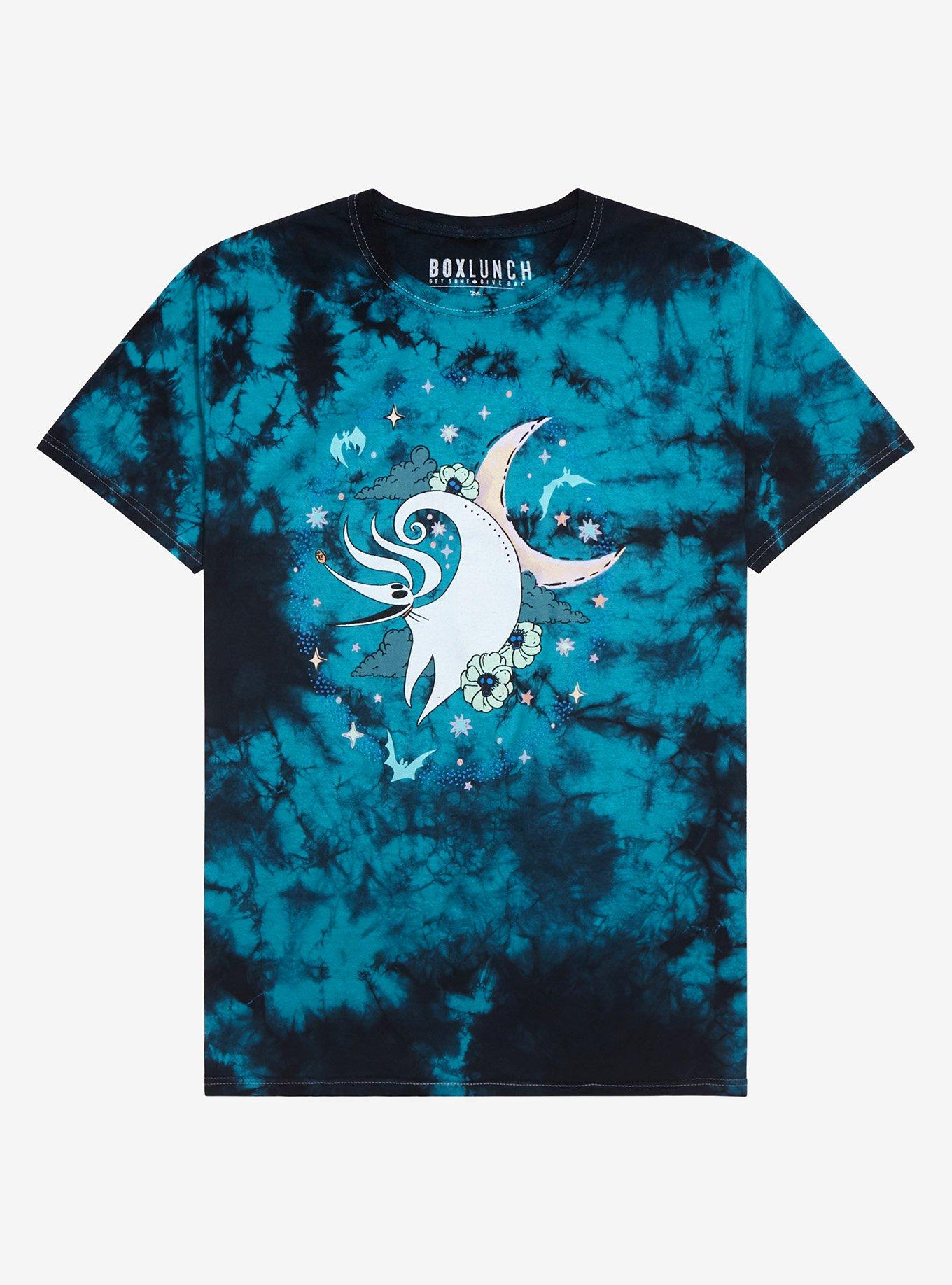 Disney The Nightmare Before Christmas Zero Crescent Moon Tie-Dye T-Shirt - BoxLunch Exclusive, DARK BLUE WASH, hi-res