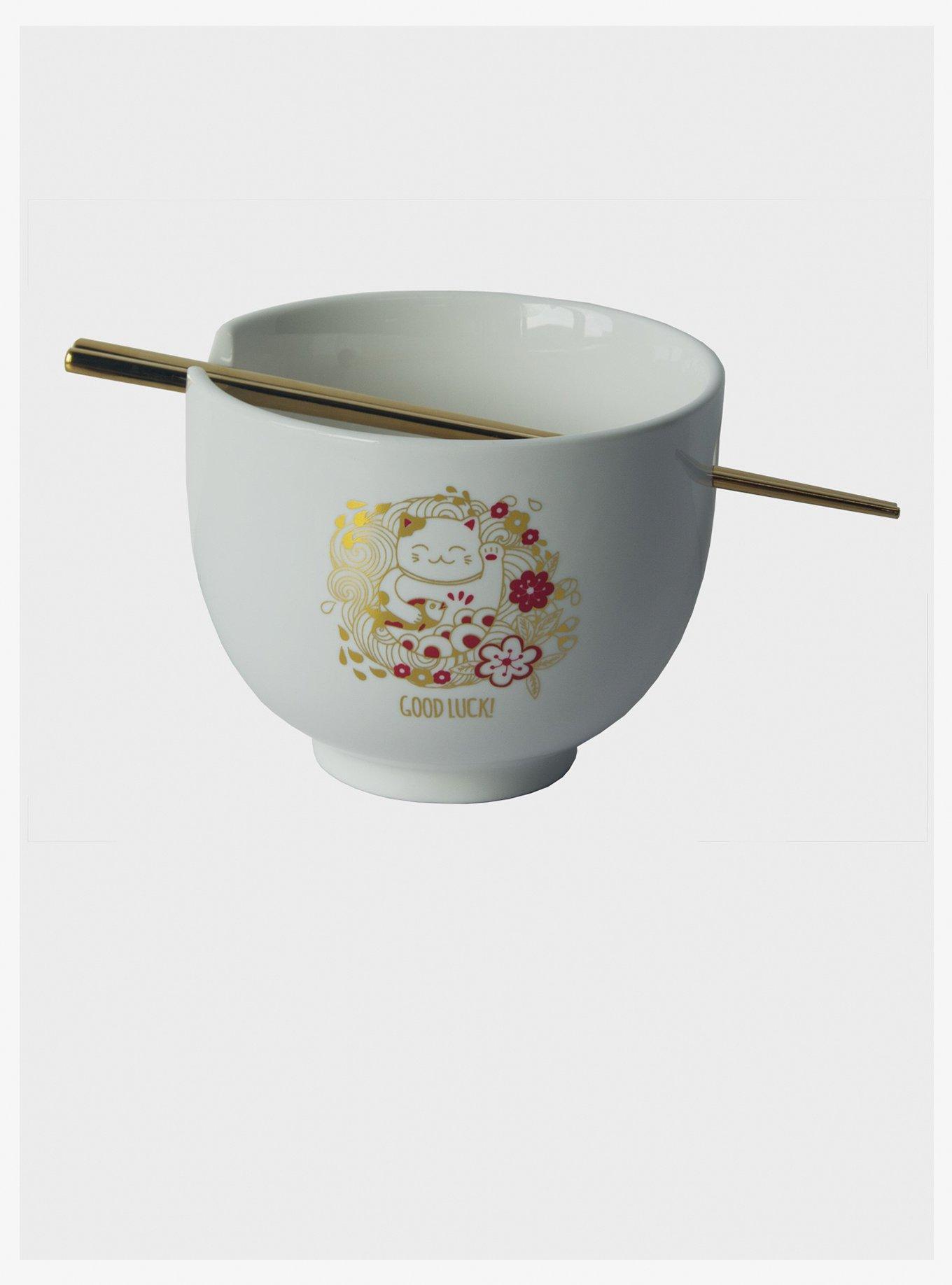 Lucky Cat Ramen Bowl With Chopsticks Hot Topic