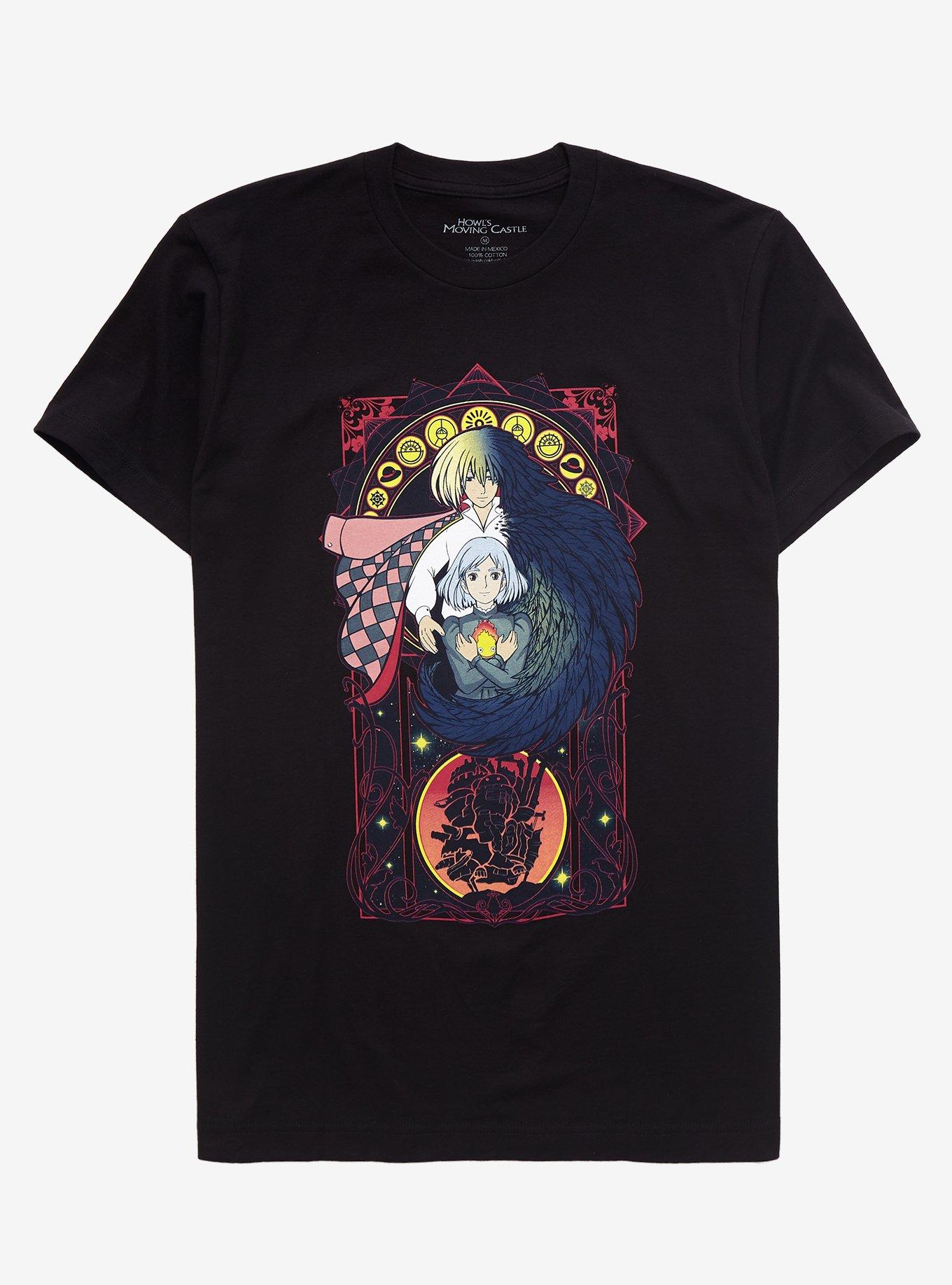 Studio Ghibli Howl's Moving Castle Trio T-Shirt, BLACK, hi-res