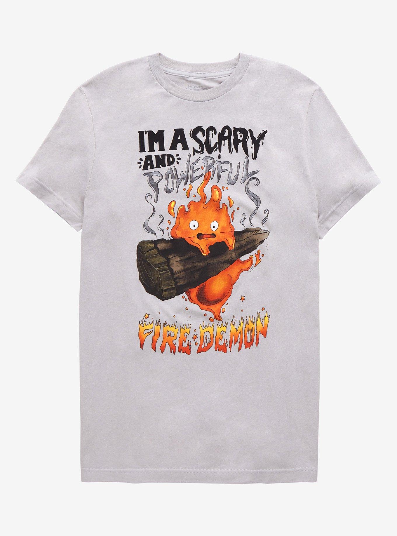 Studio Ghibli Howl's Moving Castle Calcifer T-Shirt, GREY, hi-res