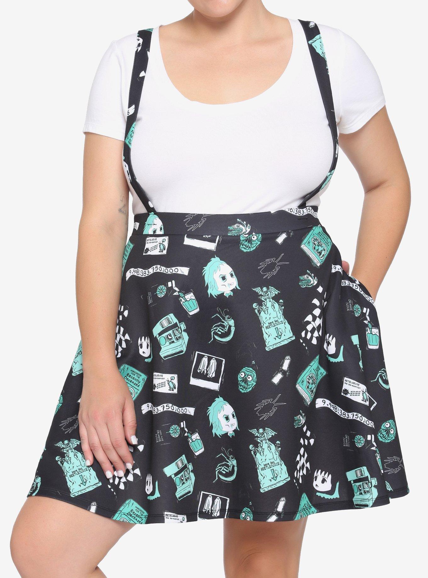 Beetlejuice Chibi Suspender Skirt Plus Size, MULTI, hi-res