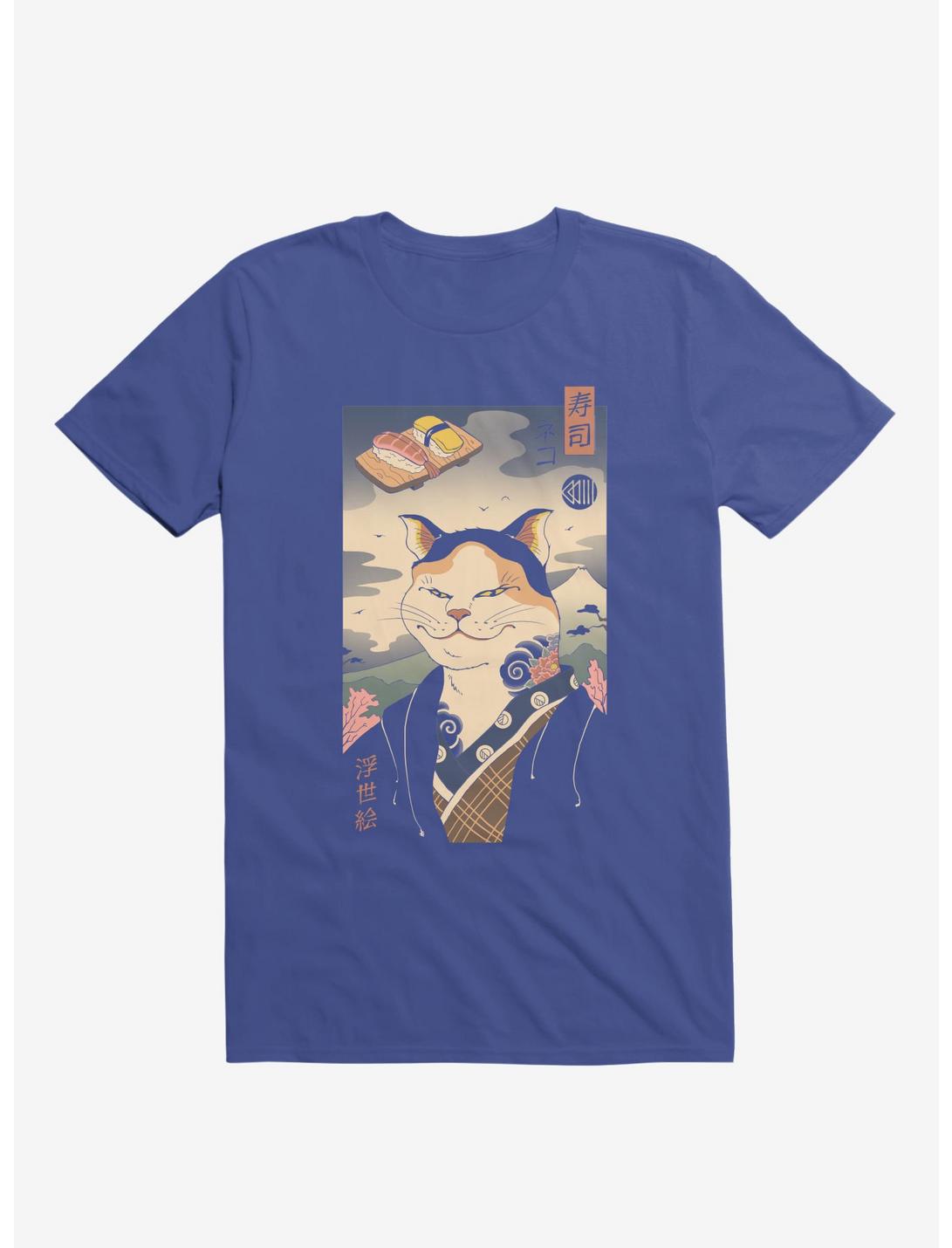 Sushi Nekoyo-E Royal Blue T-Shirt, ROYAL, hi-res