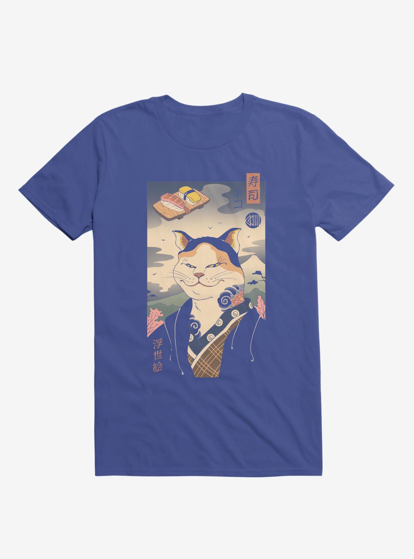 Sushi Nekoyo-E Royal Blue T-Shirt, , hi-res