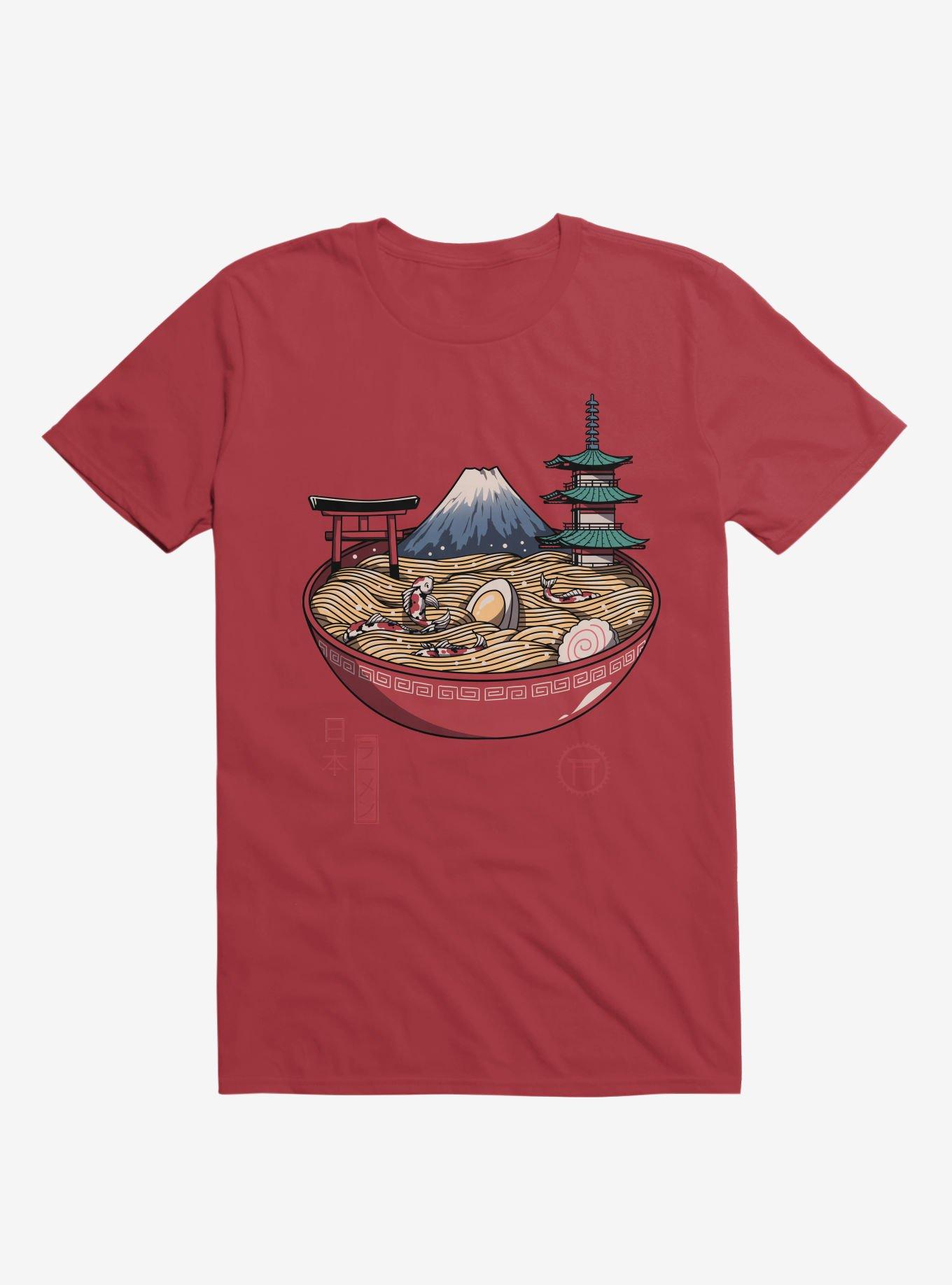 A Japanese Ramen Red T-Shirt, RED, hi-res