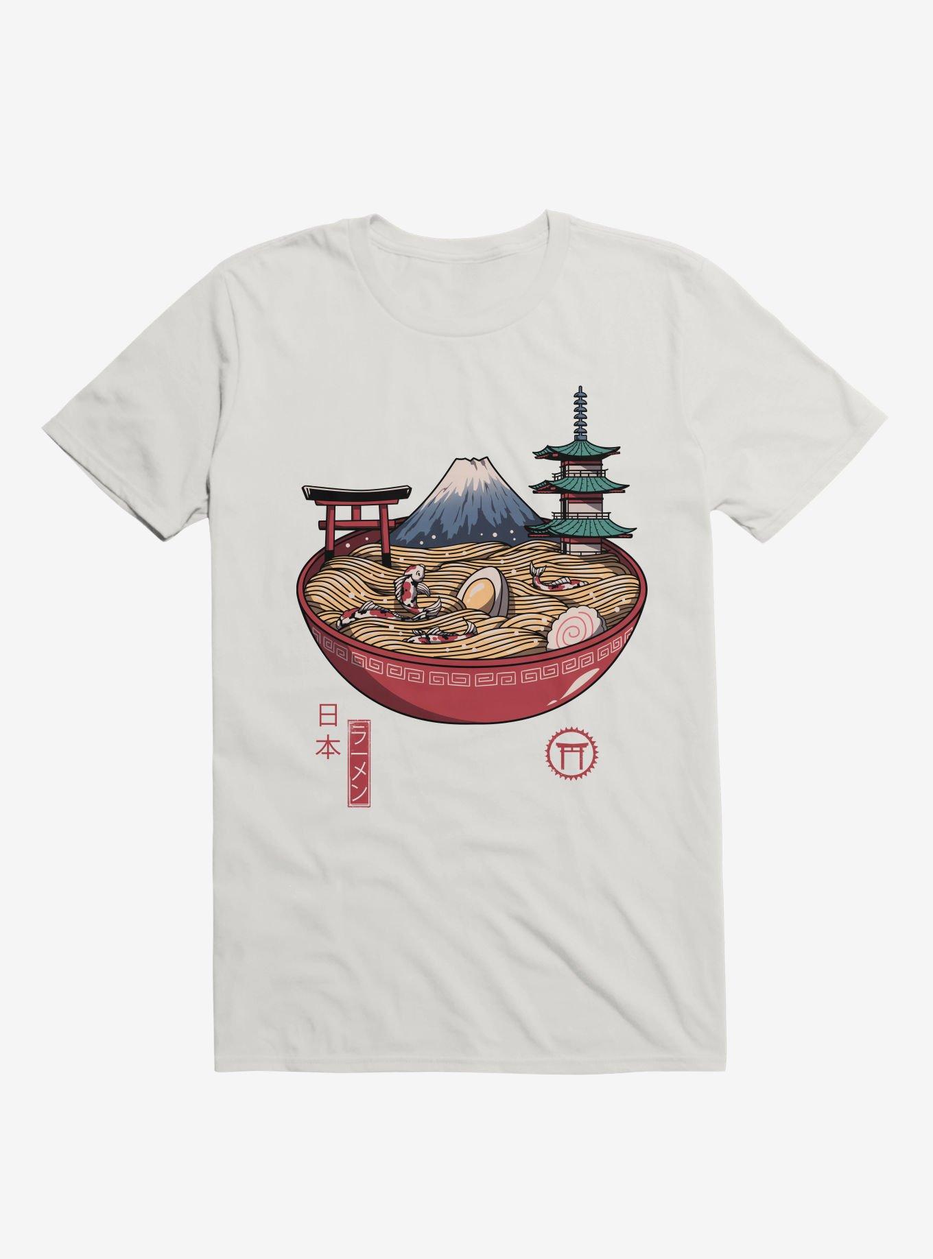 A Japanese Ramen White T-Shirt, WHITE, hi-res