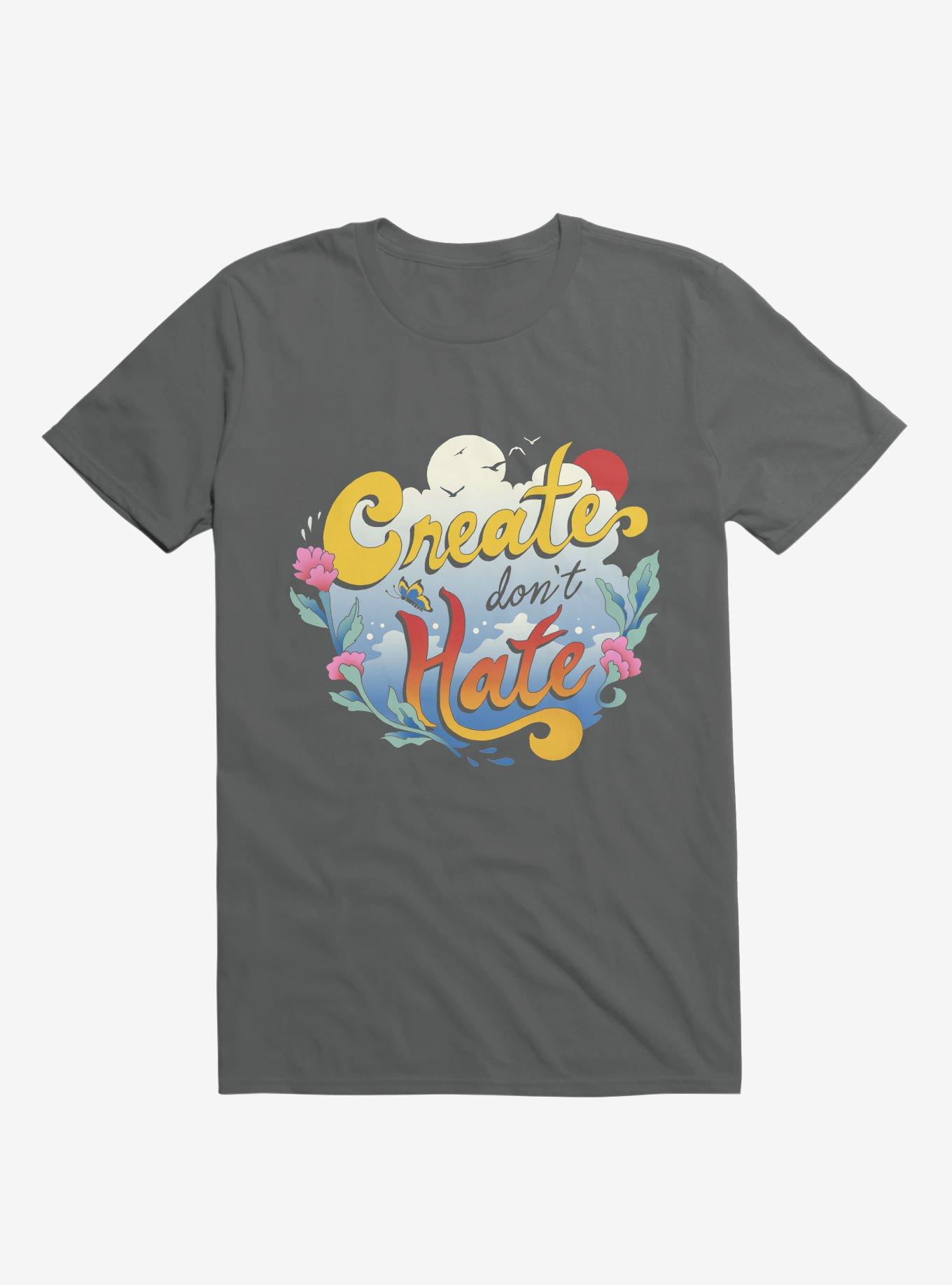 Create Don't Hate Charcoal Grey T-Shirt, CHARCOAL, hi-res