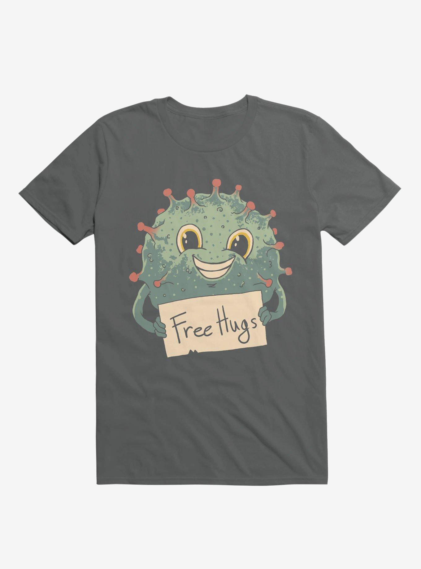 Free Virus Hugs Charcoal Grey T-Shirt, , hi-res