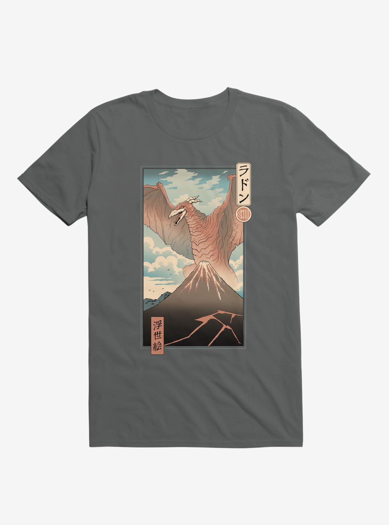 Irradiated Kaiju Ukiyo-E Charcoal Grey T-Shirt, CHARCOAL, hi-res