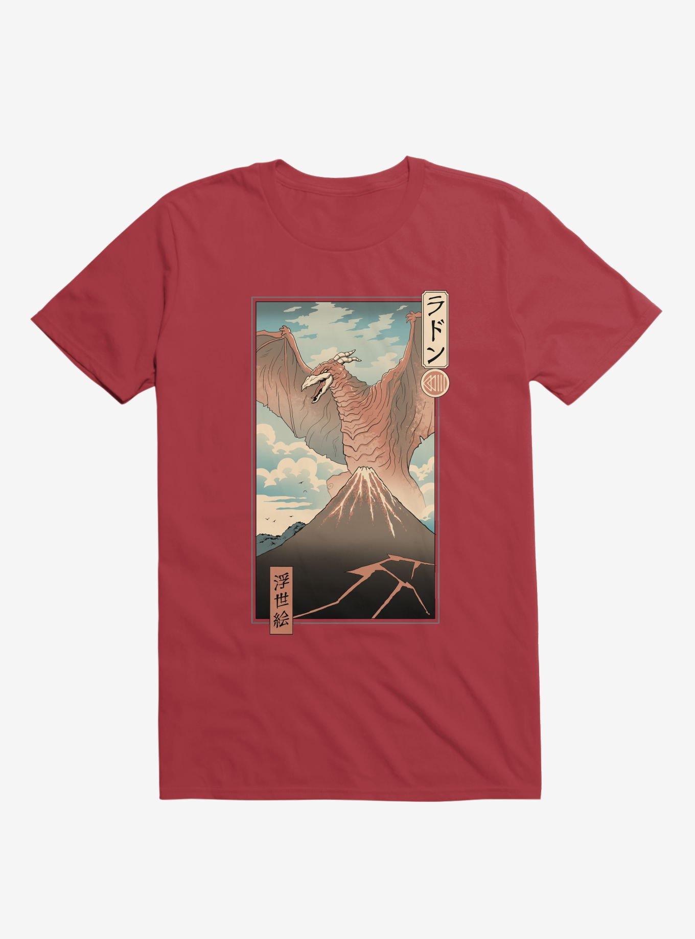 Irradiated Kaiju Ukiyo-E Red T-Shirt
