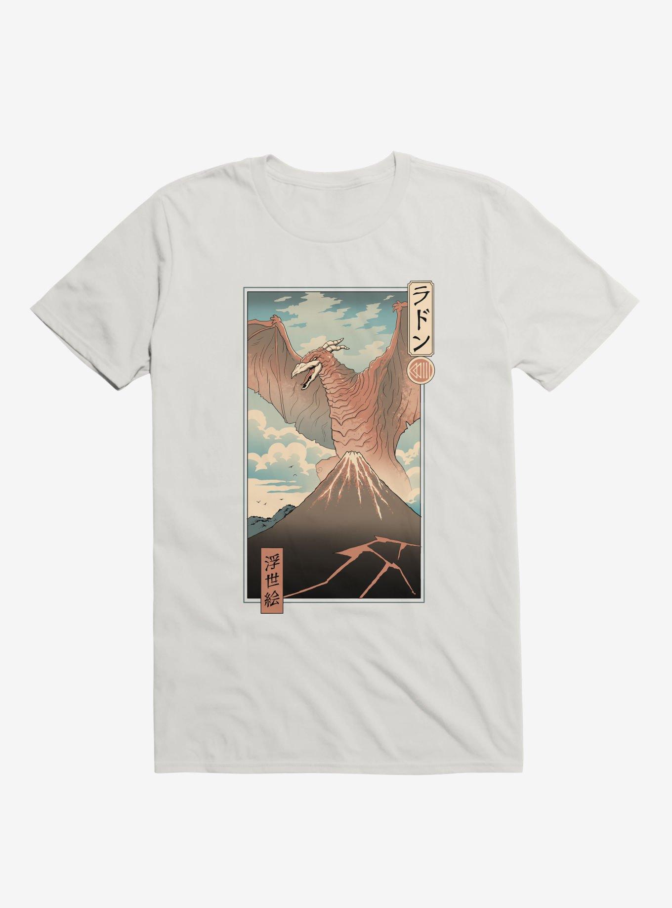 Irradiated Kaiju Ukiyo-E White T-Shirt, WHITE, hi-res