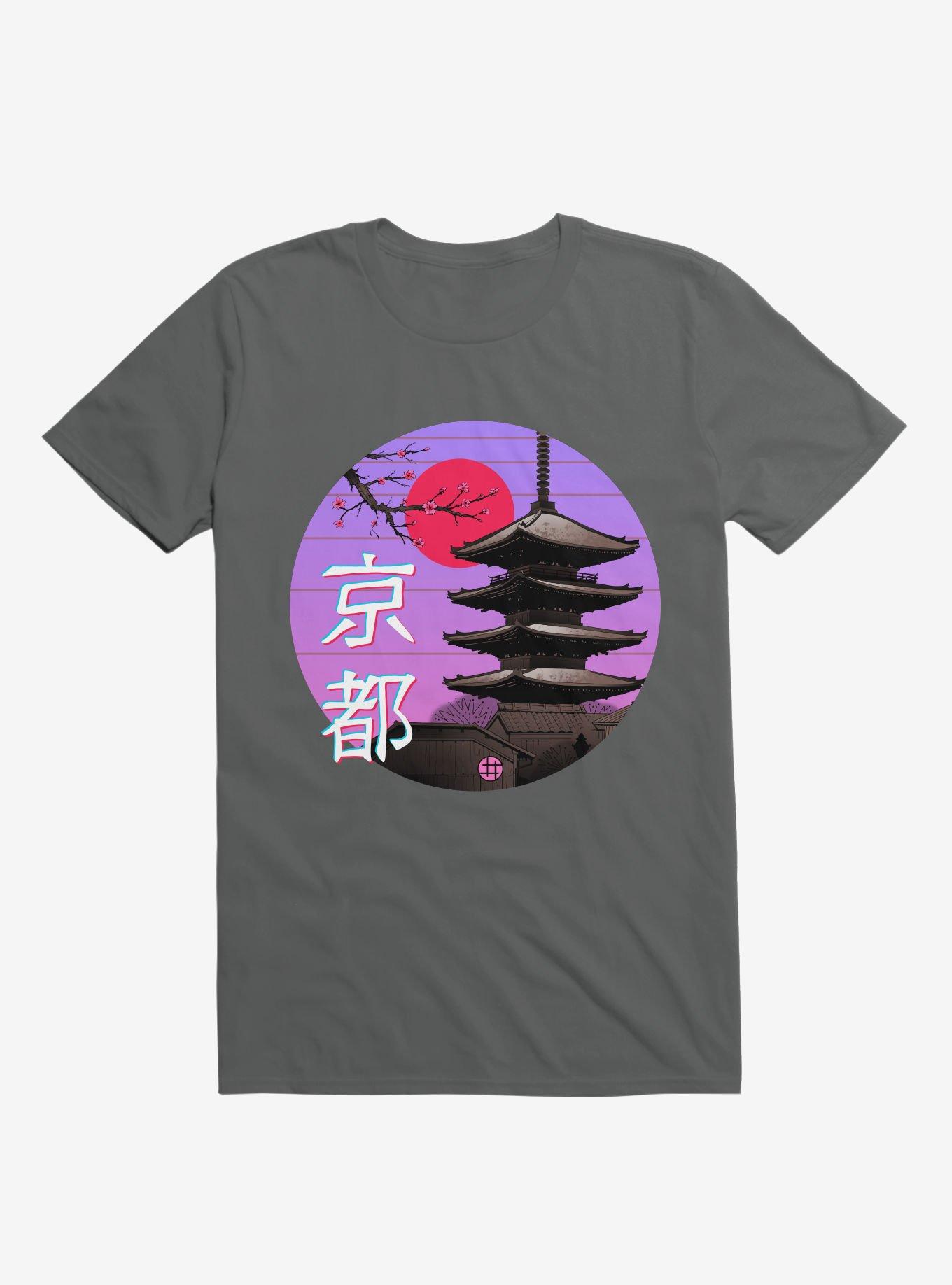 Kyoto Wave Charcoal Grey T-Shirt, CHARCOAL, hi-res