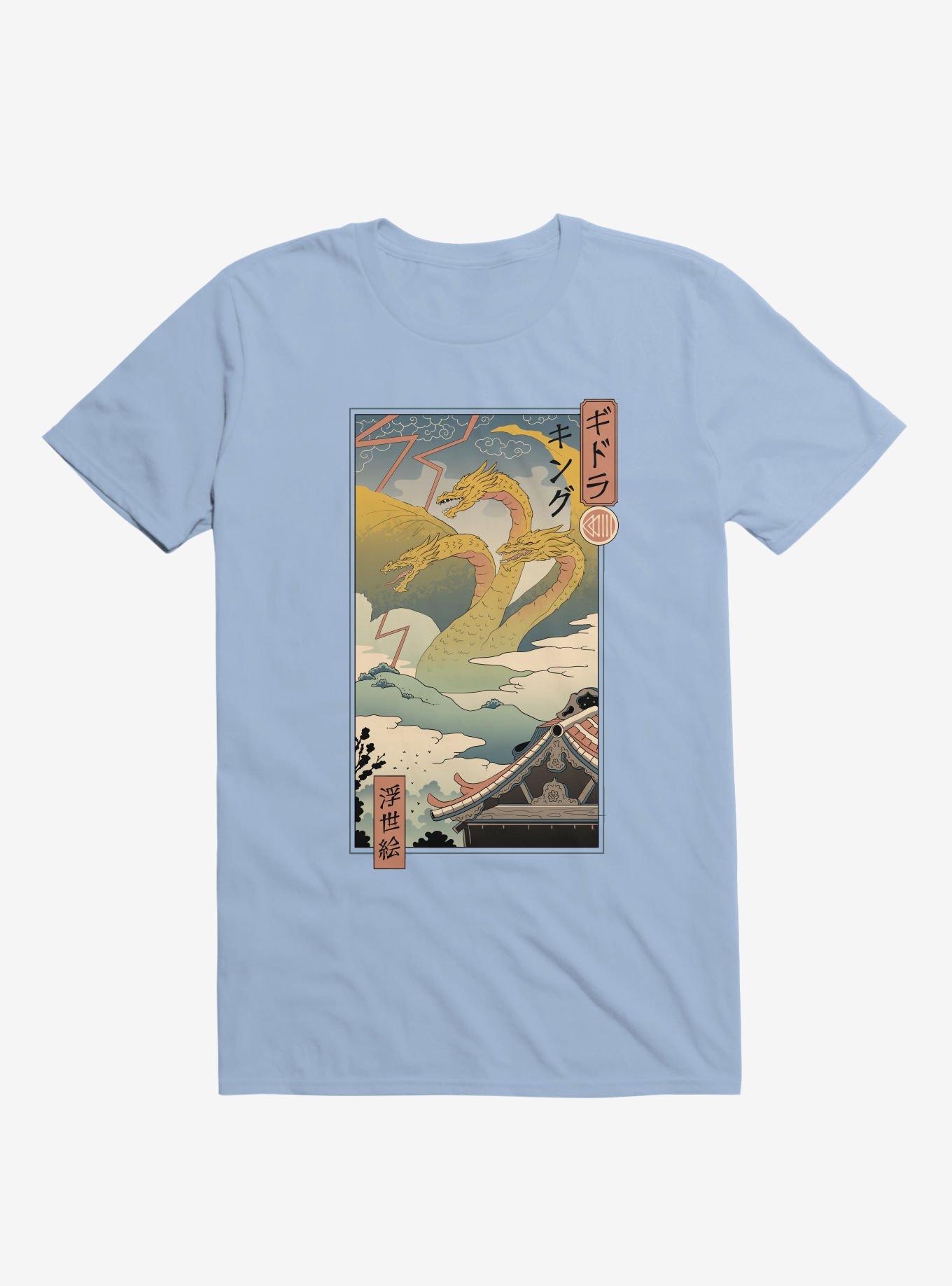 Monster Zero Ukiyo-E Light Blue T-Shirt, LIGHT BLUE, hi-res